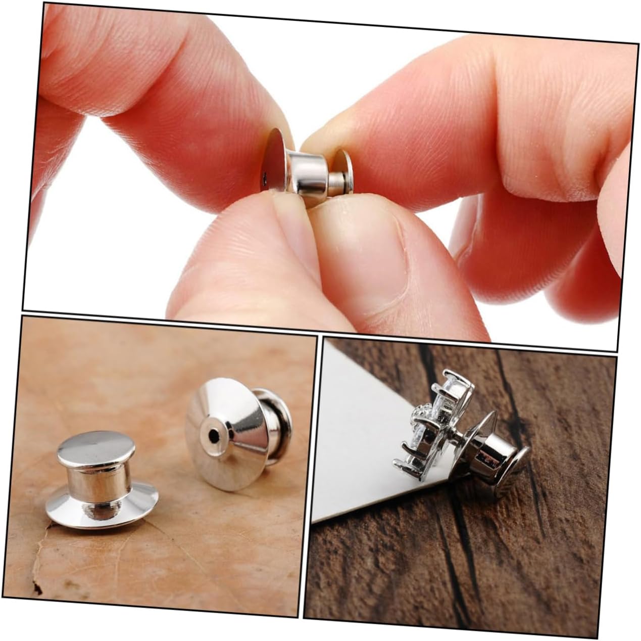 LIFKOME 25Pcs Copper Locking Brooch Pin Backs for Crafts Sturdy Metal Clasp Flat Round Design for DIY Jewelry Making and Embellishing Clothing