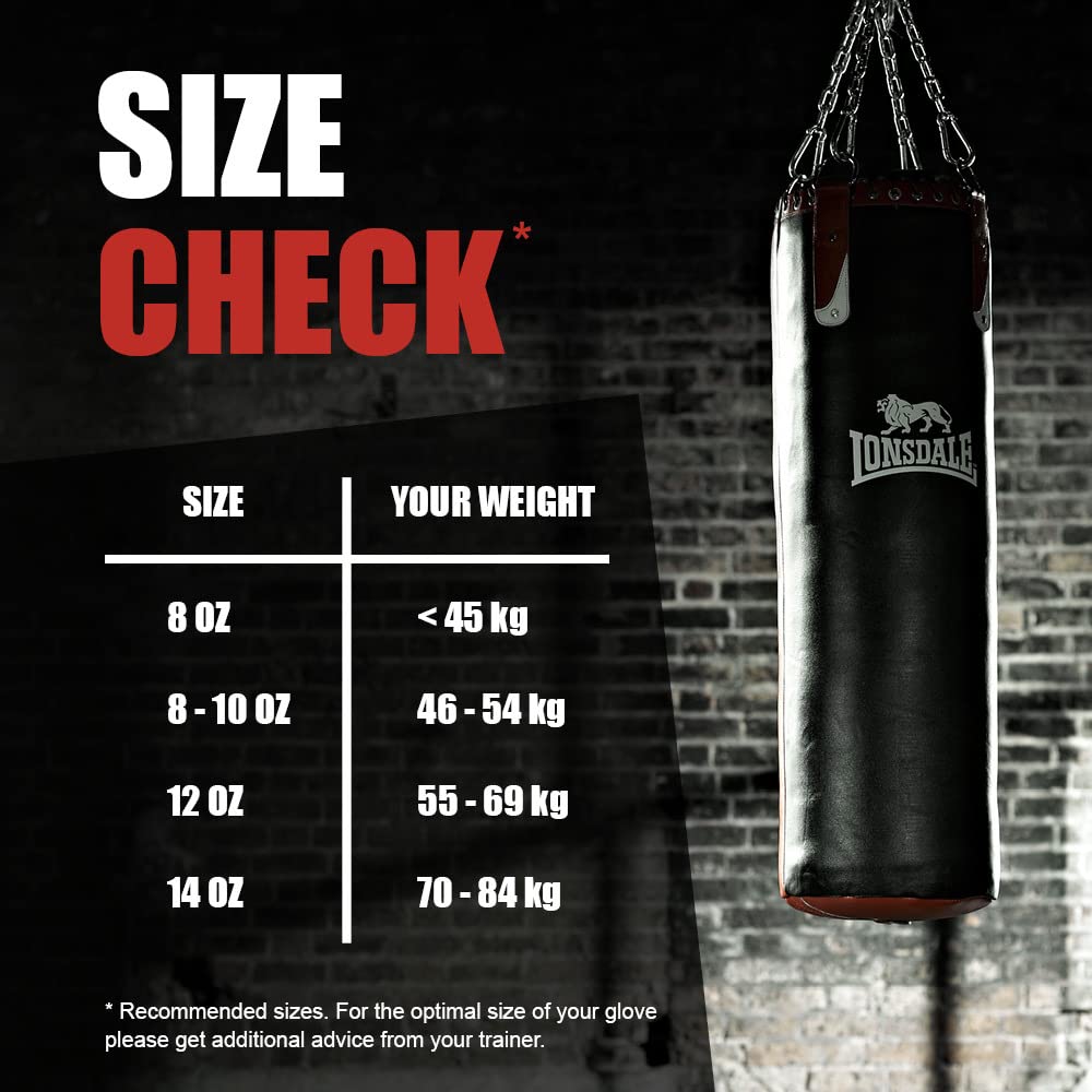 Lonsdale Guanti da boxe in ecopelle ASHDON