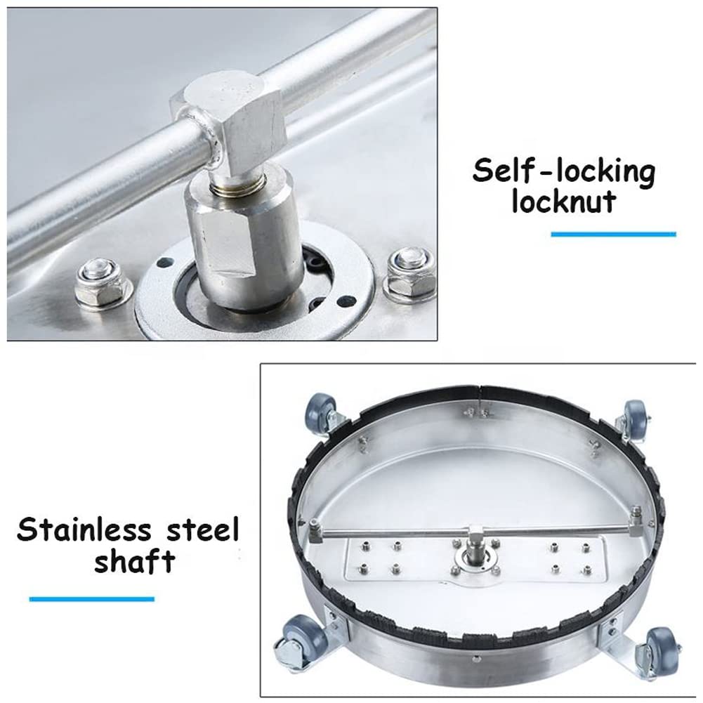 Limpiador de Superficies de Alta presión de 20 Pulgadas, Limpiador de Patio de Acero Inoxidable de 4000 PSI, Lavadora a presión, Lavadora de Pisos para terrazas, Ladrillos, Piedra, Azulejos, 6,6 GPM,