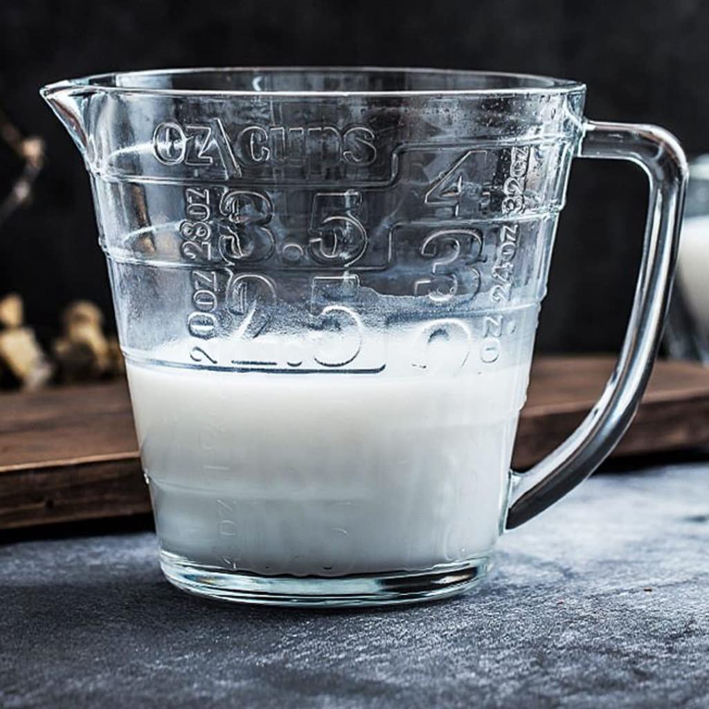 Tasse à mesurer en Verre résistant aux Hautes températures de 1000 ML avec échelle de Cuisine de qualité Alimentaire Cuisson au Lait Domestique (1000 ML)