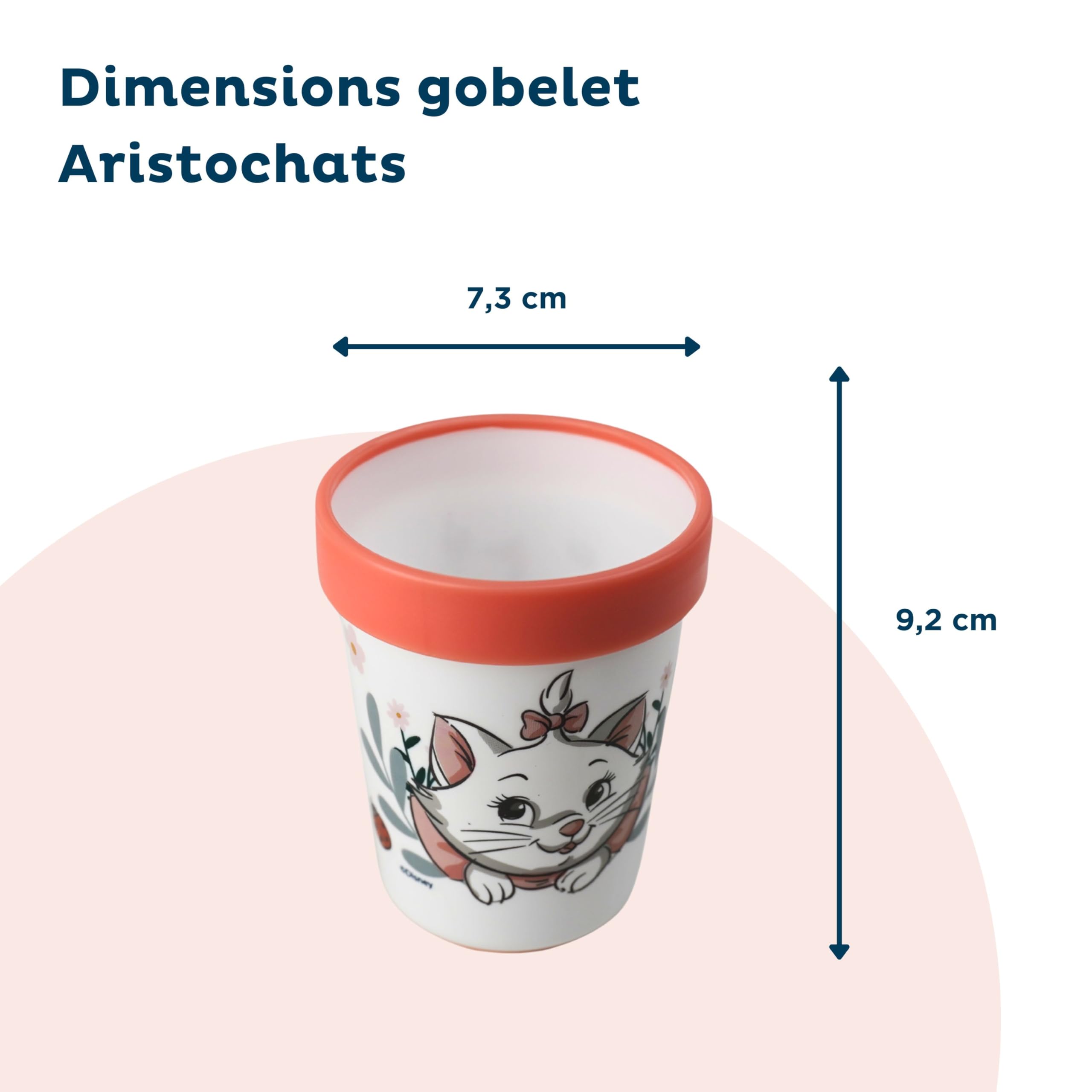 Disney Baby Aristochats Marie Coffret Repas 3 Pièces Bol Assiette Gobelet Anti-Dérapants Blanc