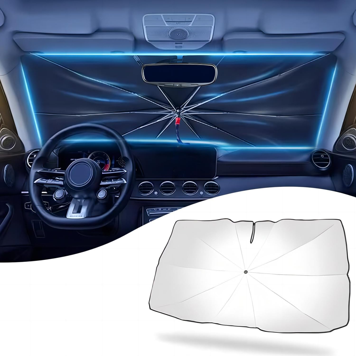 RFVUIQZ Pieghevole Parasole per Auto Parabrezza,Parasole per Parabrezza Anteriore,Isolare Il Calore e la Protezione Solare,per Fiat Ducato 2006-2023