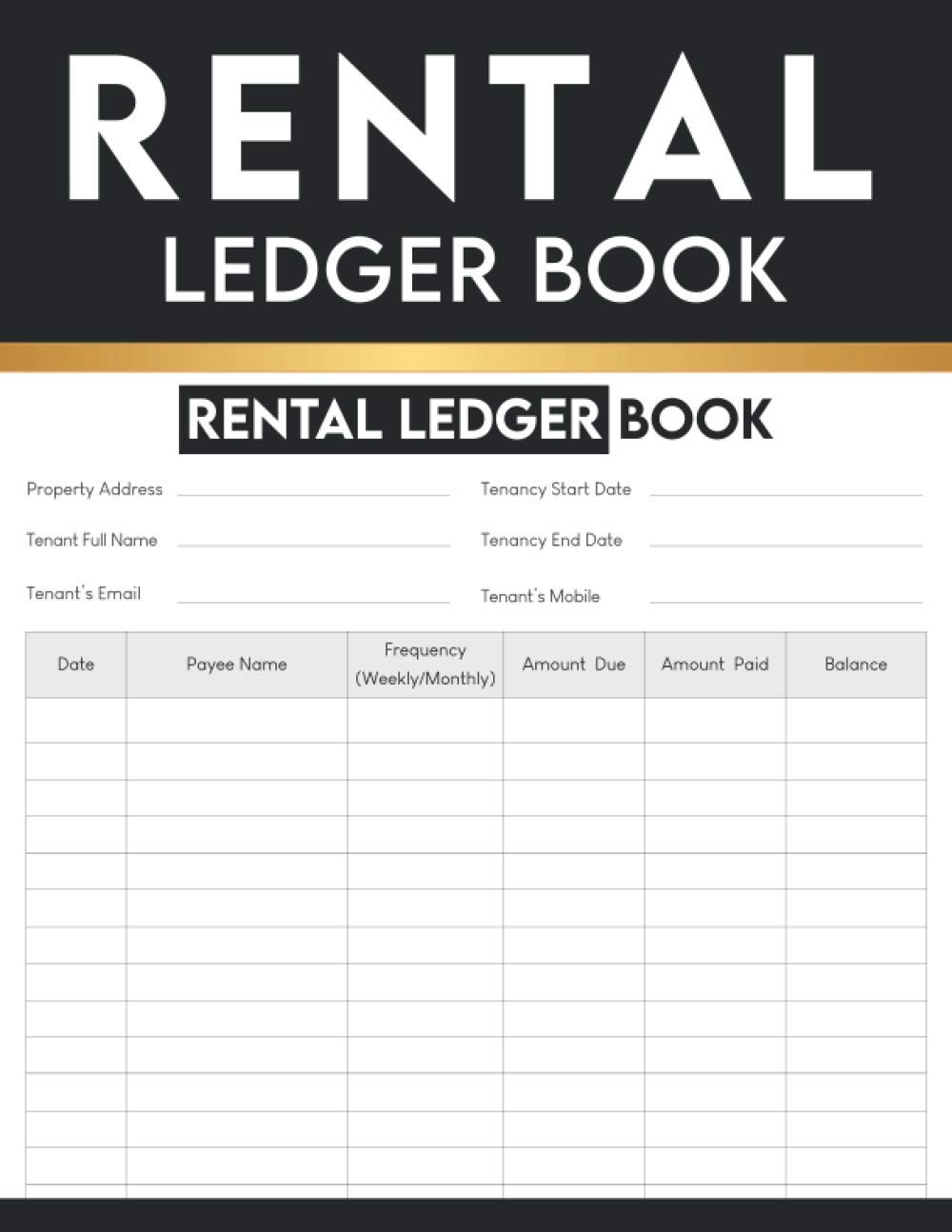 Rental Ledger Book: Recording Rent Payments and Landlord Transactions