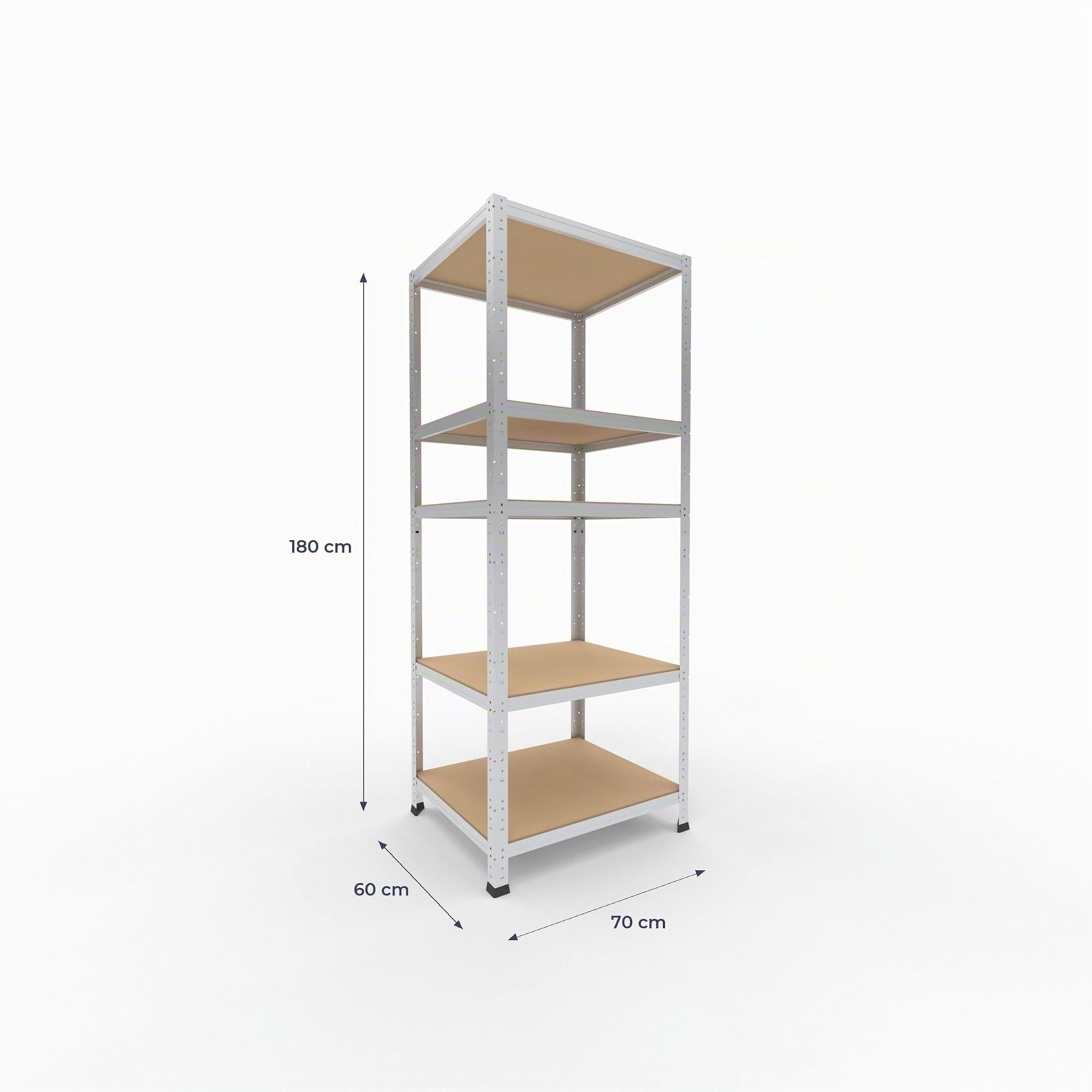 shelfplaza® 180x70x60cm HOME Scaffale metallo per carichi pesanti zincato con 5 ripiani con 175kg capacità di carico/Scaffali in metallo per garage come scaffali per ripostiglio o officina