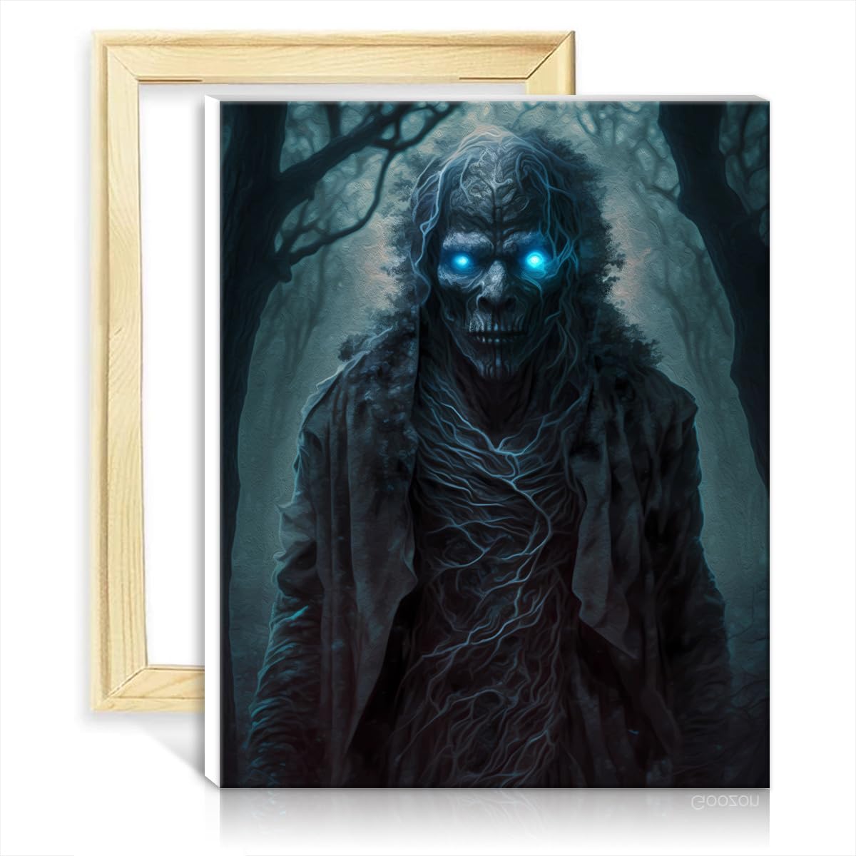 TANGFEIY Paintting Canvas Oil Painting Kit Horror DIY Oil Painting Adult Paint by Number with 3 Brushes & Acrylic Paints Art Oil Painting No Frame(30x40cm)