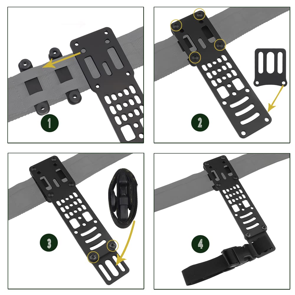 Adaptador de Funda de Pistola Modular de Metal, Plataforma QLS Compatible, Adaptador de código G de Placa de extensión Colgante de Pierna caída de Funda táctica