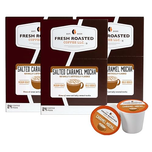 Miniatura 443 de Fresh Roasted Coffee, Crema Brûlée, cápsulas de café saborizadas, compatible con K-Cup, 24