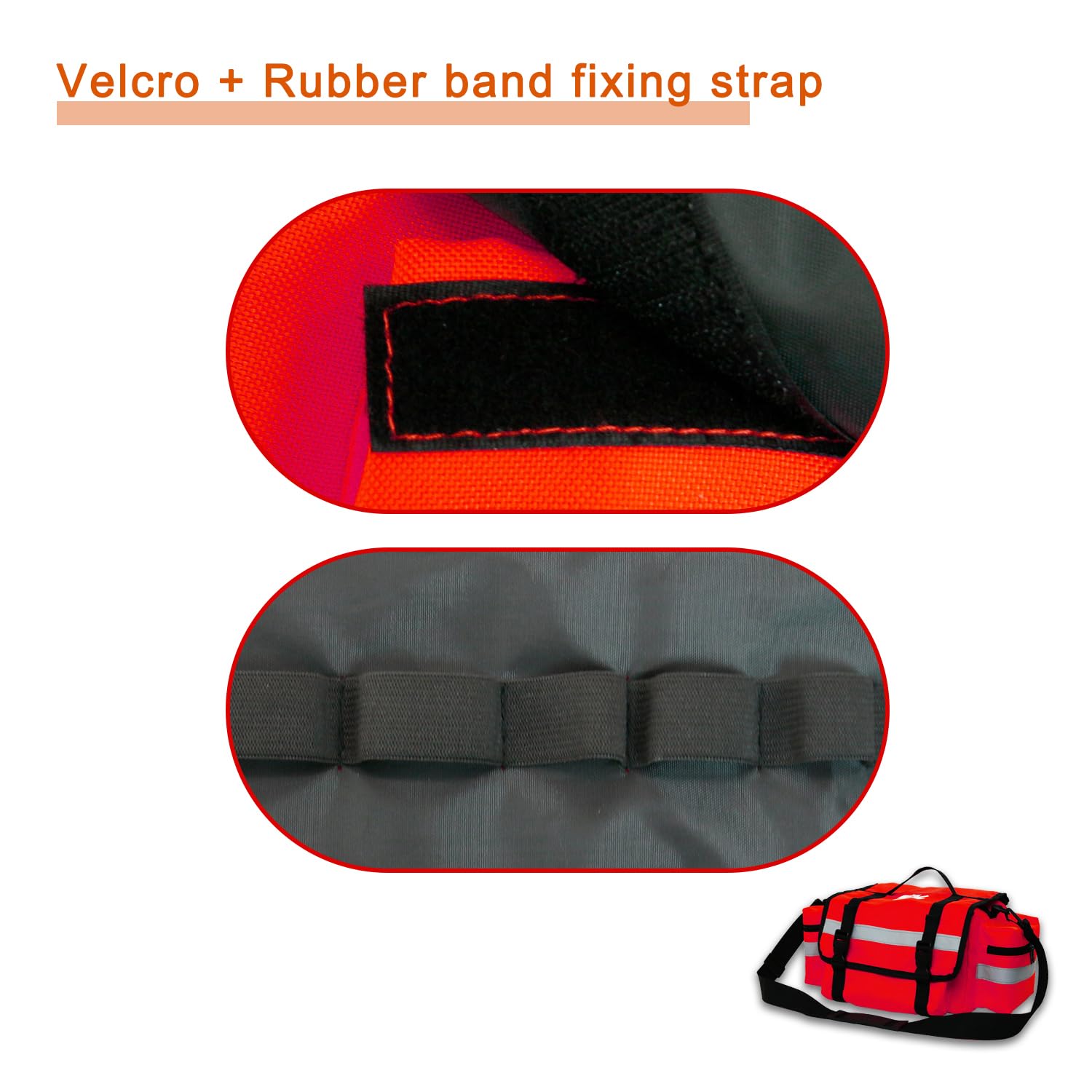 Bolsa vacía de primeros auxilios, bolsa de emergencia, kit de trauma EMS/EMT con tira reflectante para enfermeras, escuadrones de rescate, emergencias de rescate, viajes (rojo)