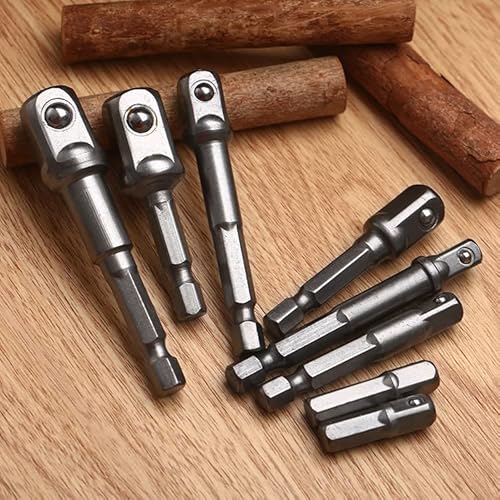 Dophee 8Pcs Impact Grade Socket Adapter Set, Square Socket Adapter Bits For Drills, Hex Shank Drill Bits Square Nut Driver Power Extension Bar Set 1/4" 3/8" 1/2" Bits #TOP6