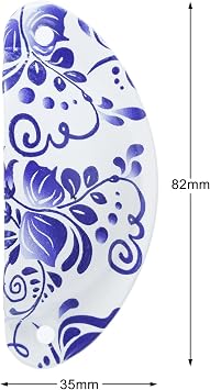 dophee 10Pcs Antique Cup Drawer Pulls, Vintage Oil Rubbed Shell Shape Handles Cabinet Knobs for Dresser Cupboard Closet Wardrobe with Screws, 3.23x1.38, Blue and White