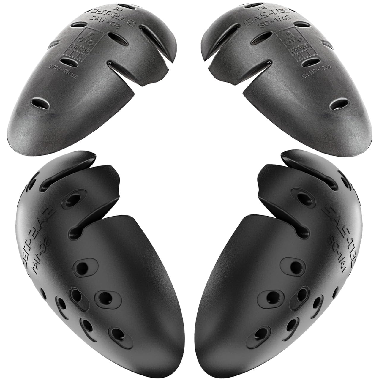 SAS-TEC Motorcycle Biker Jacket Protection Armor Upgrade Set, Level 2 CE, UKCA, 4 Piece, Black