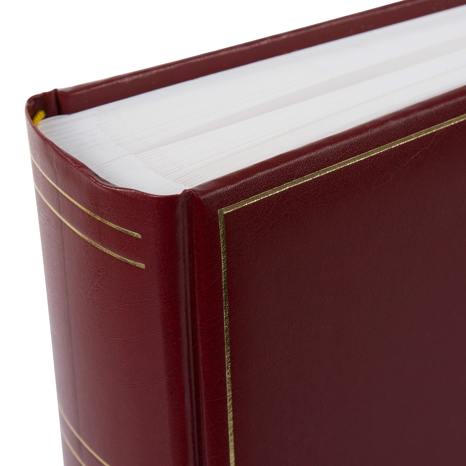 goldbuch 31 383 - Álbum de fotos clásico con 100 páginas blancas y separadores de Pargamin, libro de fotos con tapa de piel sintética y relieve dorado, álbum de fotos para pegar, álbum de recuerdos