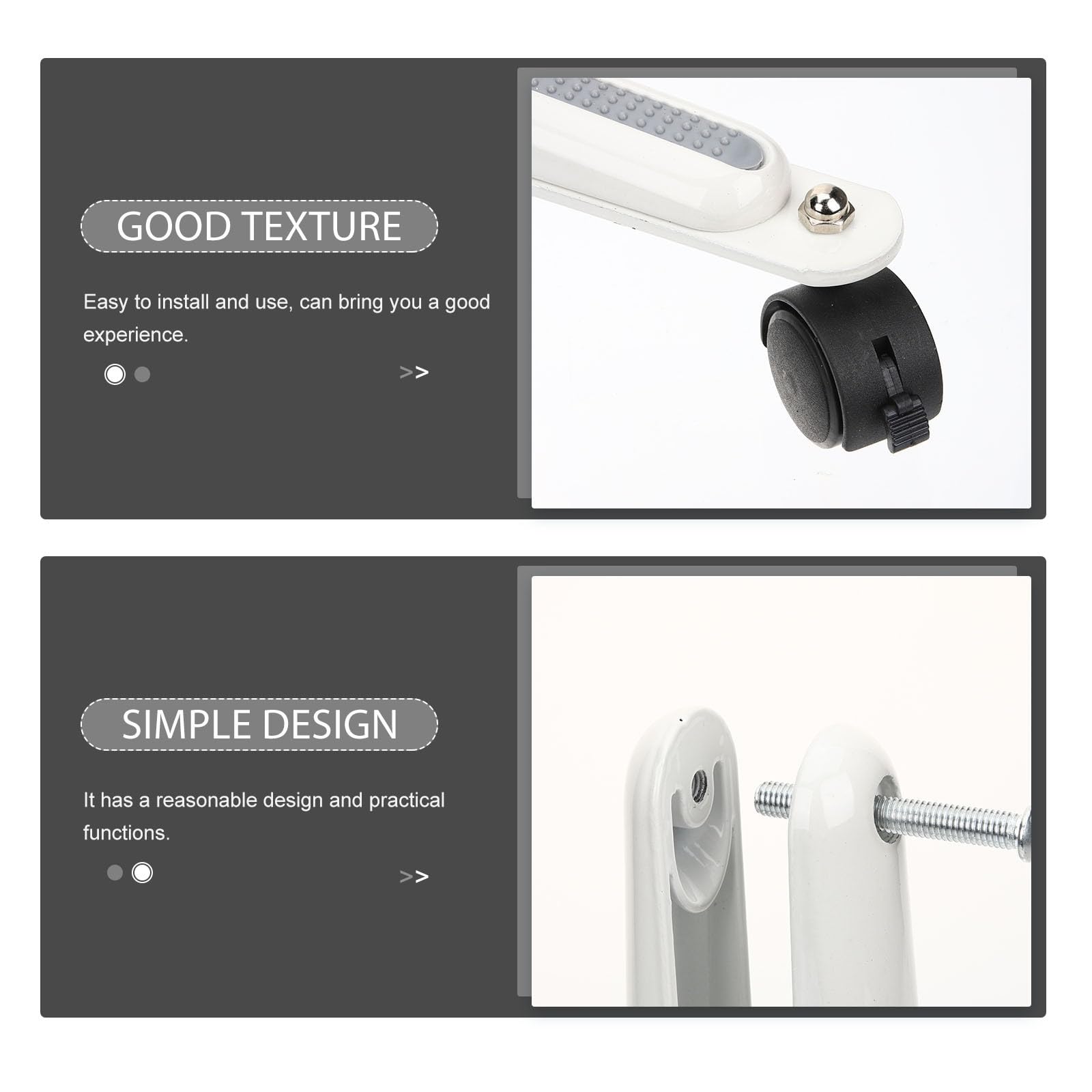 Soporte Divisor de Aleación de Zinc con Ruedas Móviles para Pantallas y Separadores de Ambientes en Sala y Dormitorio Blanco Resistente y Duradero