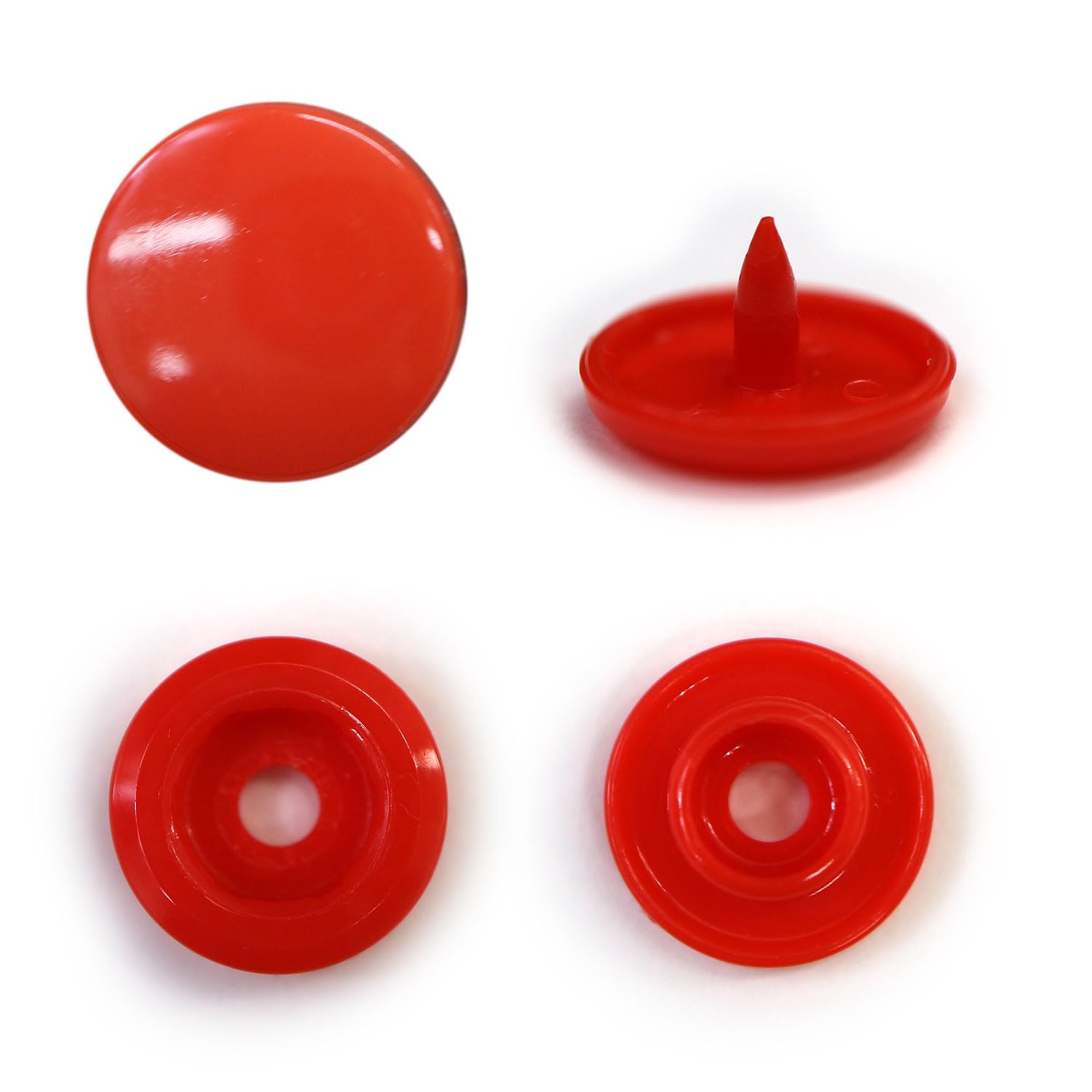 Amazon | スナップボタン プラスチック製 12.4mm T5 【レッド】 赤 20