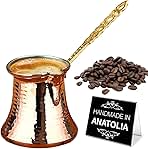 Hakan Turkish Coffee Pot | Stove Top Water Boiler, Coffee Maker, Butter, Chocolate & Milk Warmer | Even and Quick Heat with Handcrafted Copper Material | Coffee Gifts Idea, 5 Oz (150 cc)