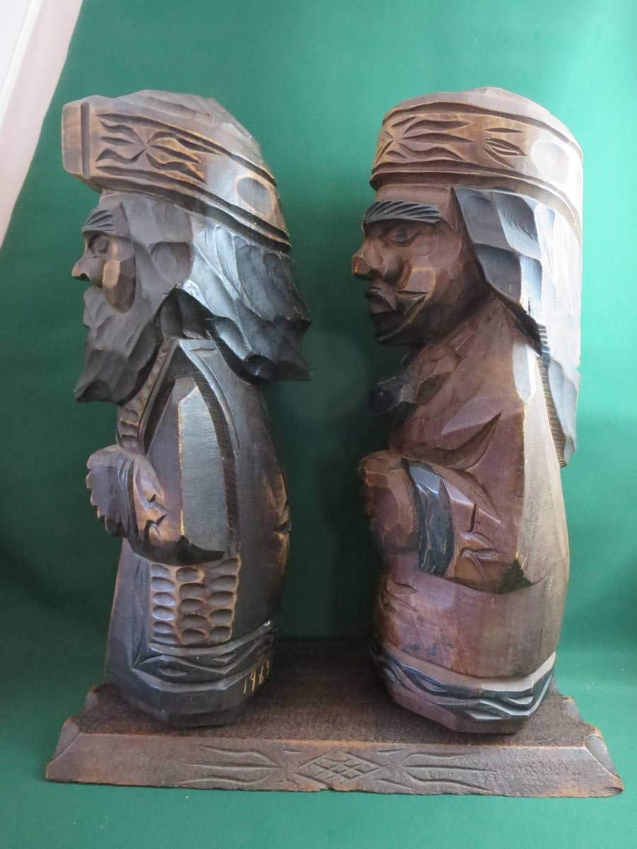 Amazon.co.jp: アイヌ民族彫刻北海道民芸品伝統工芸品木彫2点