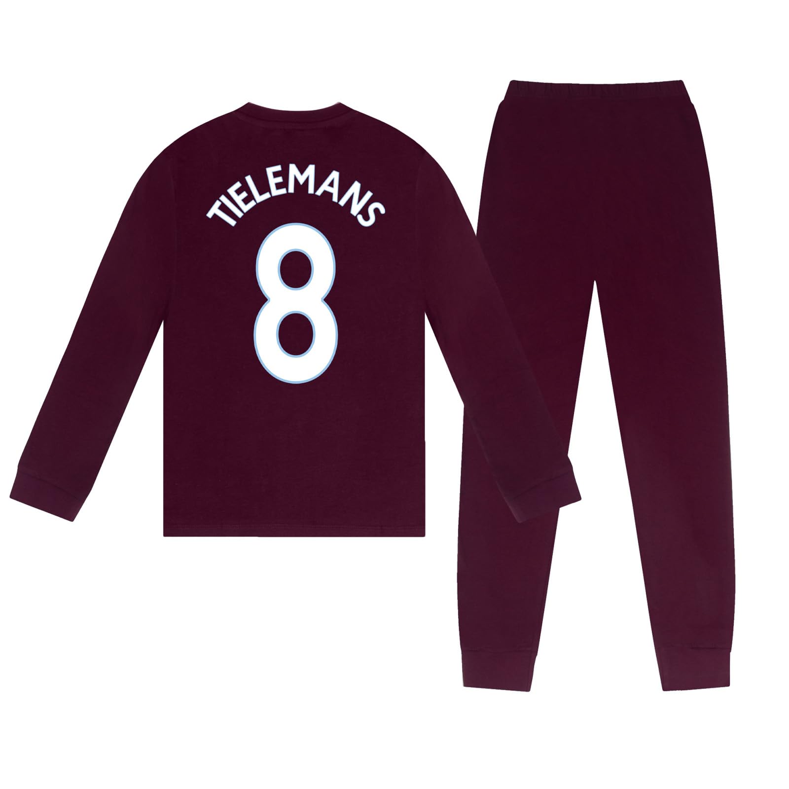 Aston Villa Boys Claret Tielemans Long Pyjama Tielemans 8 Claret 7-8 Years