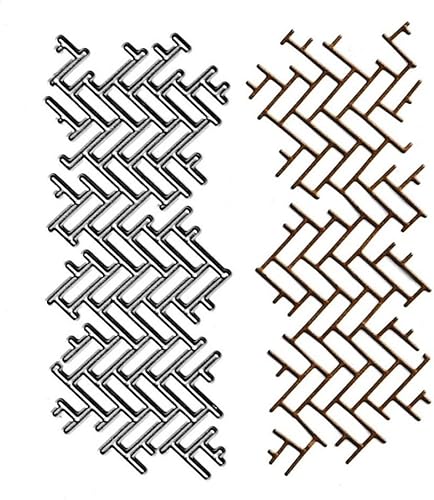 Miniatura 1 de Troqueles de corte de ladrillos irregulares, red de pared de rejilla troquelada, plantillas de metal para plantillas de plantillas para álbumes de