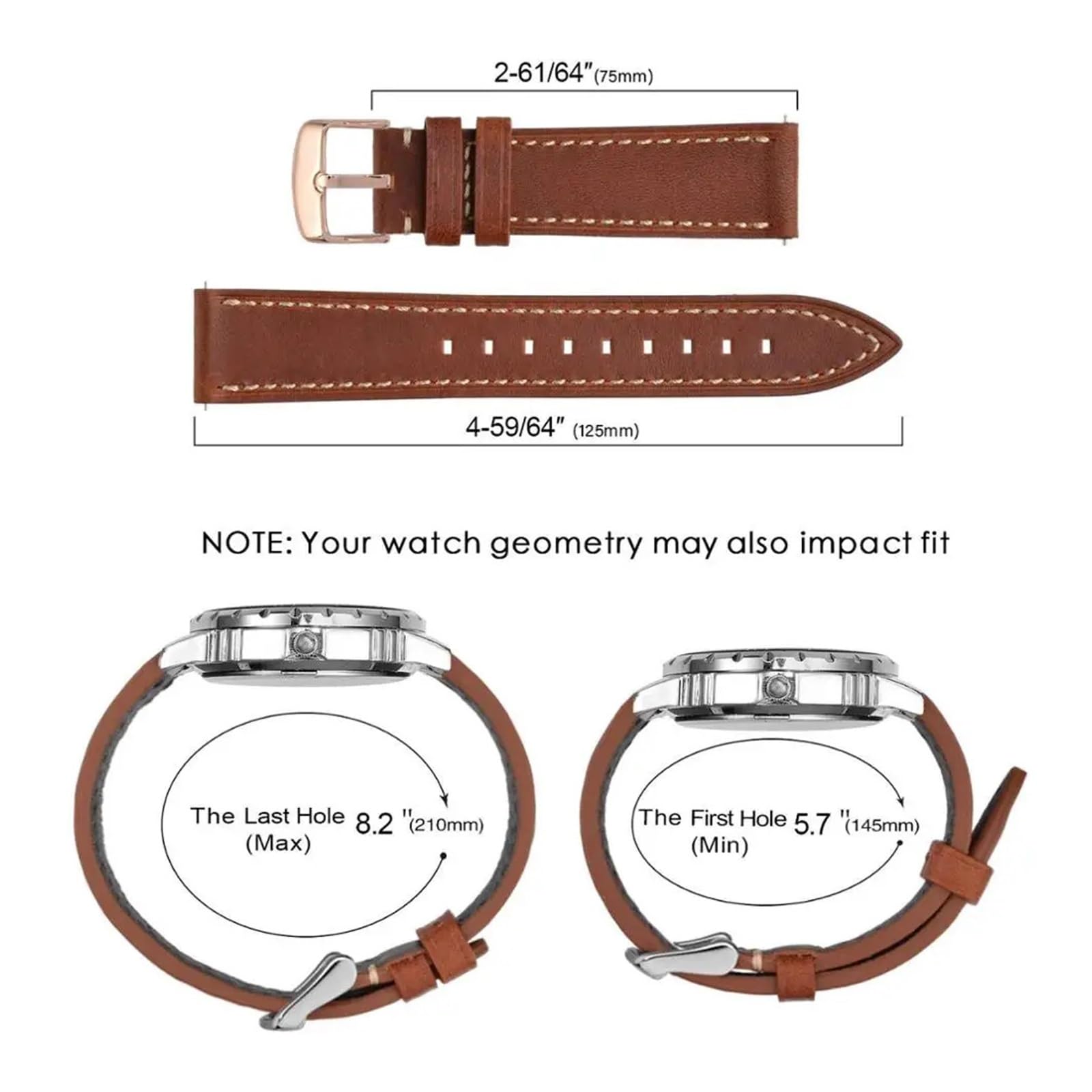 Cinturini, Cinturino for Orologio ~ in Vera Pelle for Uomo Donna(Light Brown,21mm)