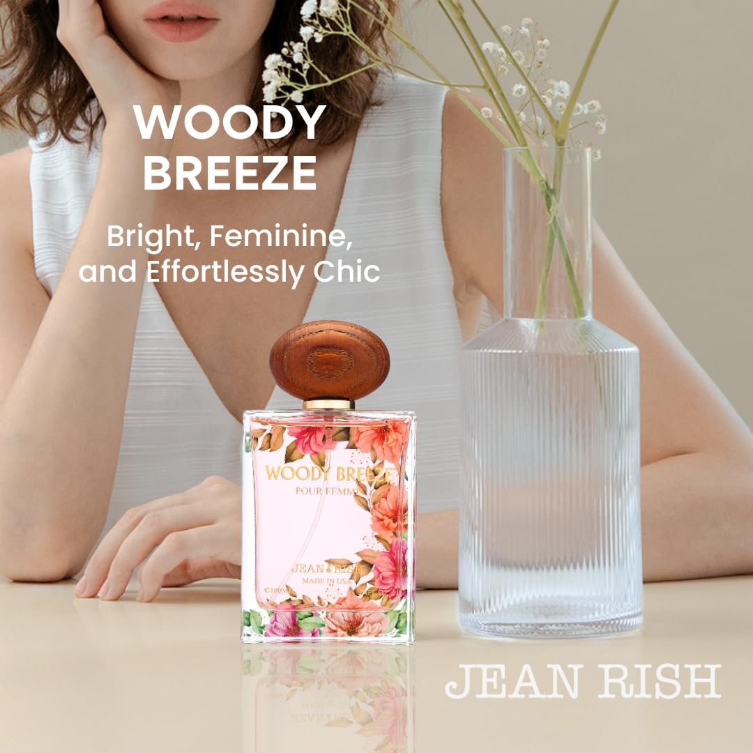 Jean Rish Woody Breeze Perfume for Women Eau De Parfum, Long-Lasting Luxury Fragrance, Made In USA - Pear, Jasmine, Iris, Vanilla, Patchouli Scent - 100ml / 3.4 oz - Image 5