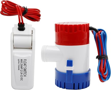EATAKWARD Boat Bilge Water Pump Bilge Pump 12v, 12 V 1100 GPH Electric Marine Bilge Pump & Automatic Boat Bilge Pump Float Switch 12 V 24 V 32 V for Boats