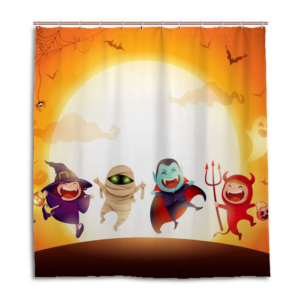 Rideau de douche imperméable enfant Halloween évite les éclaboussures taille 60x72