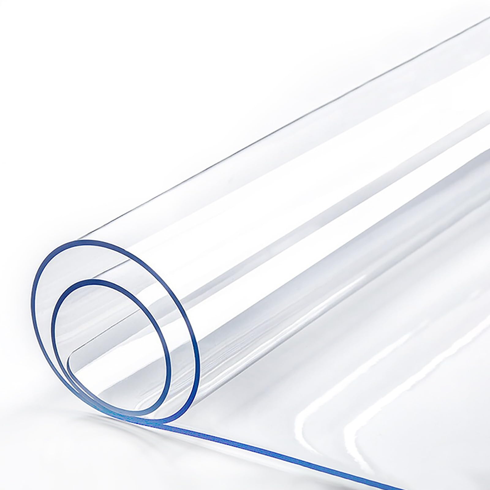QBYRSSS Transparent Table Cover Protector Clear Plastic Tablecloth Protector 1.0mm Thick Transparent Vinyl Rectangle Cover Oil Spill Proof & Wipeable Versatile Table Cover for Dining & Events