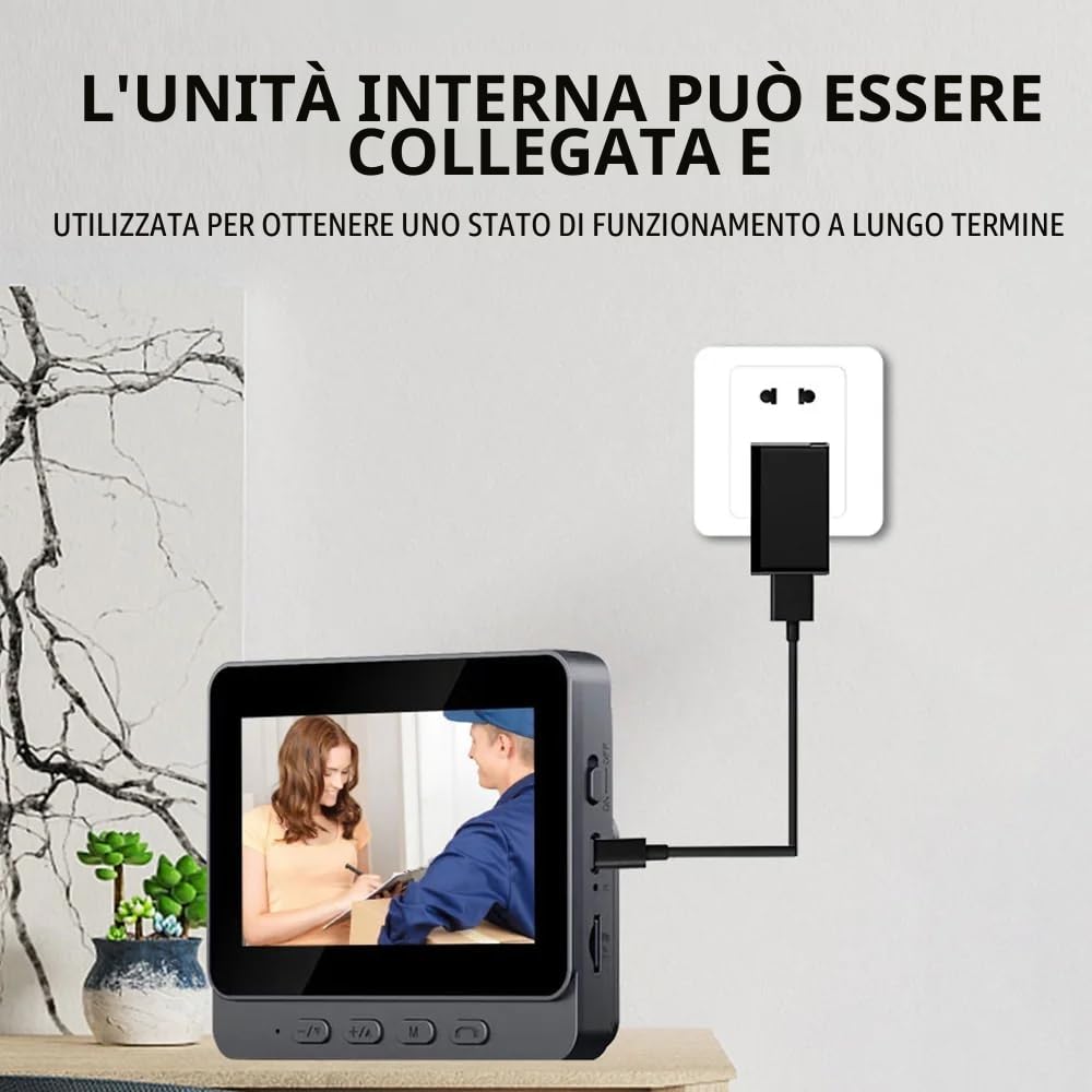 Zeerkeer Campanello senza fili con telecamera 1080P Videocitofono senza fili con schermo IPS di 4.3 Nessun WiFi richiesto Citofono Video Visione Notturna Infrarossi Campanello Esterno Schermo