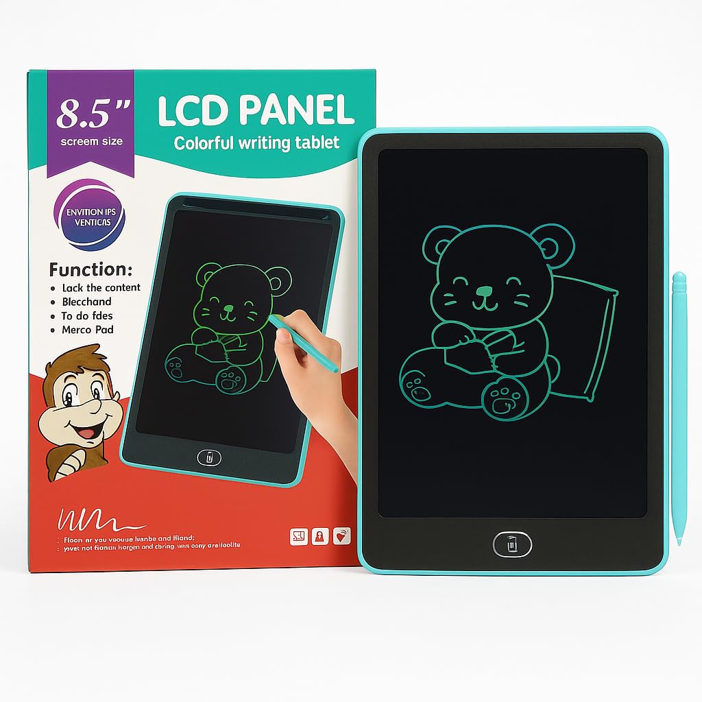 LCD Writing Tablet for Kids 8.5 Inch Drawing & Writing Pad | Battery Operated, Colourful LCD Panel, Includes Stylus Pen, Ages 3 and Above, One-Button Erase-picture-12