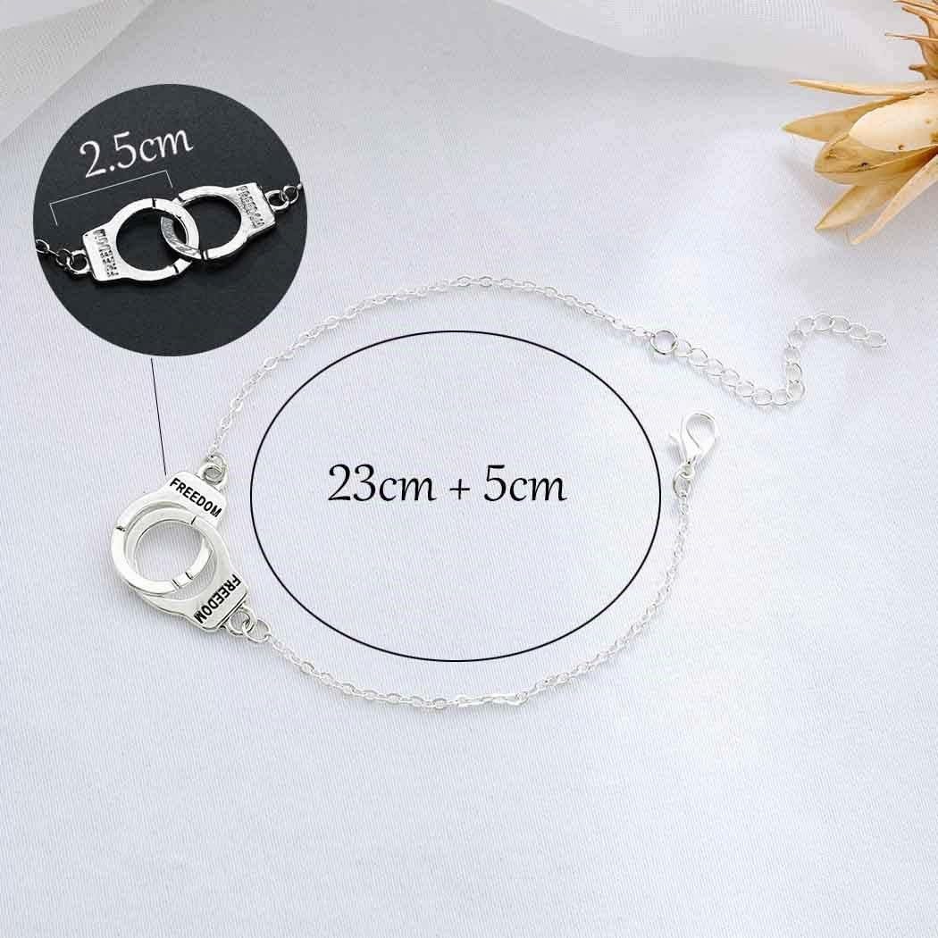 Yean Chaîne de pied punk chaîne de cheville en argent bracelet de cheville menottes pour femmes et filles (Argent)