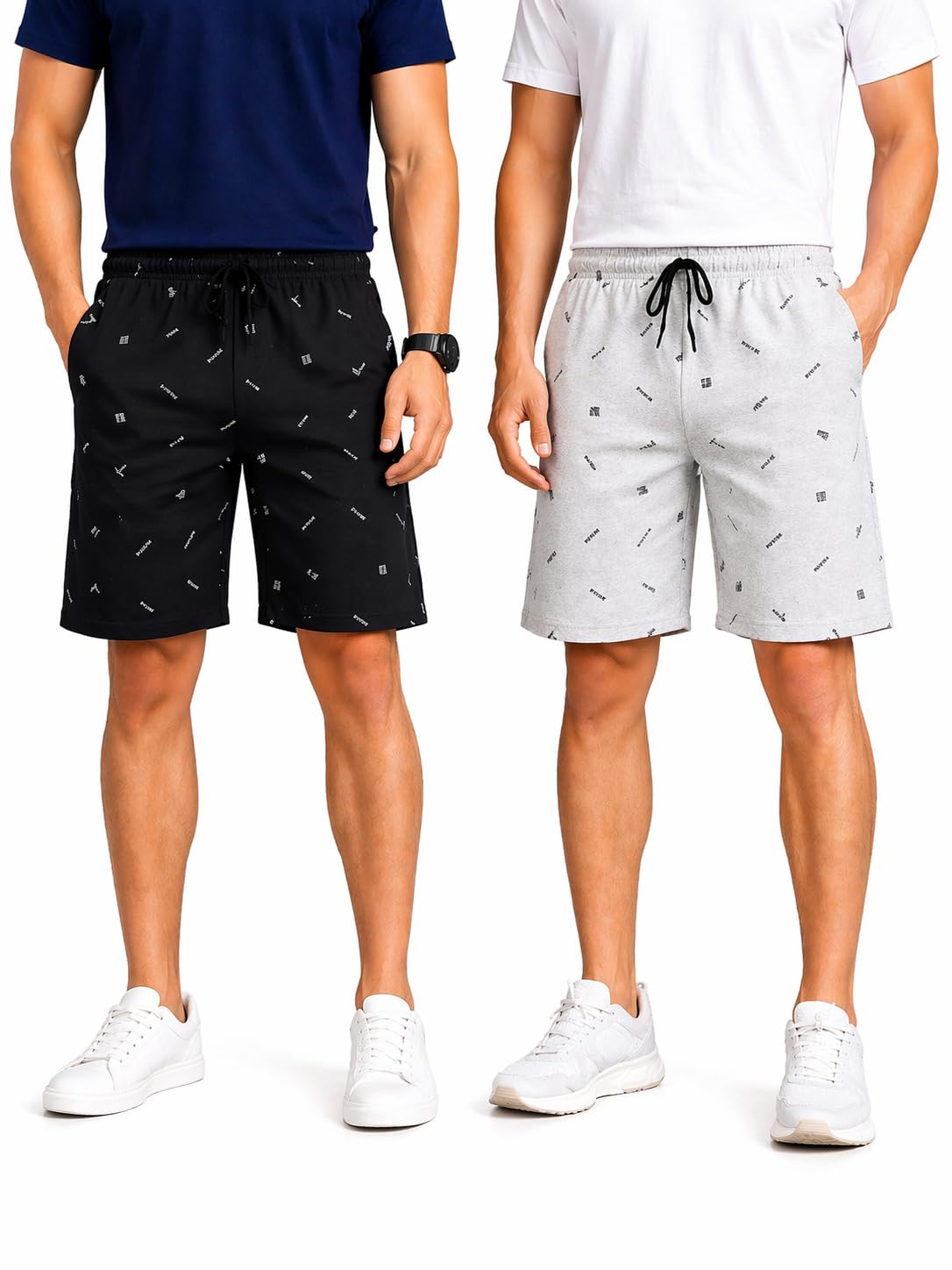 L.N.Creation Mens Cotton Printed Shorts Combo (Pack of 2) | Soft Breathable Lounge & Sleepwear Shorts with Drawstring & Pockets | Casual-picture-17