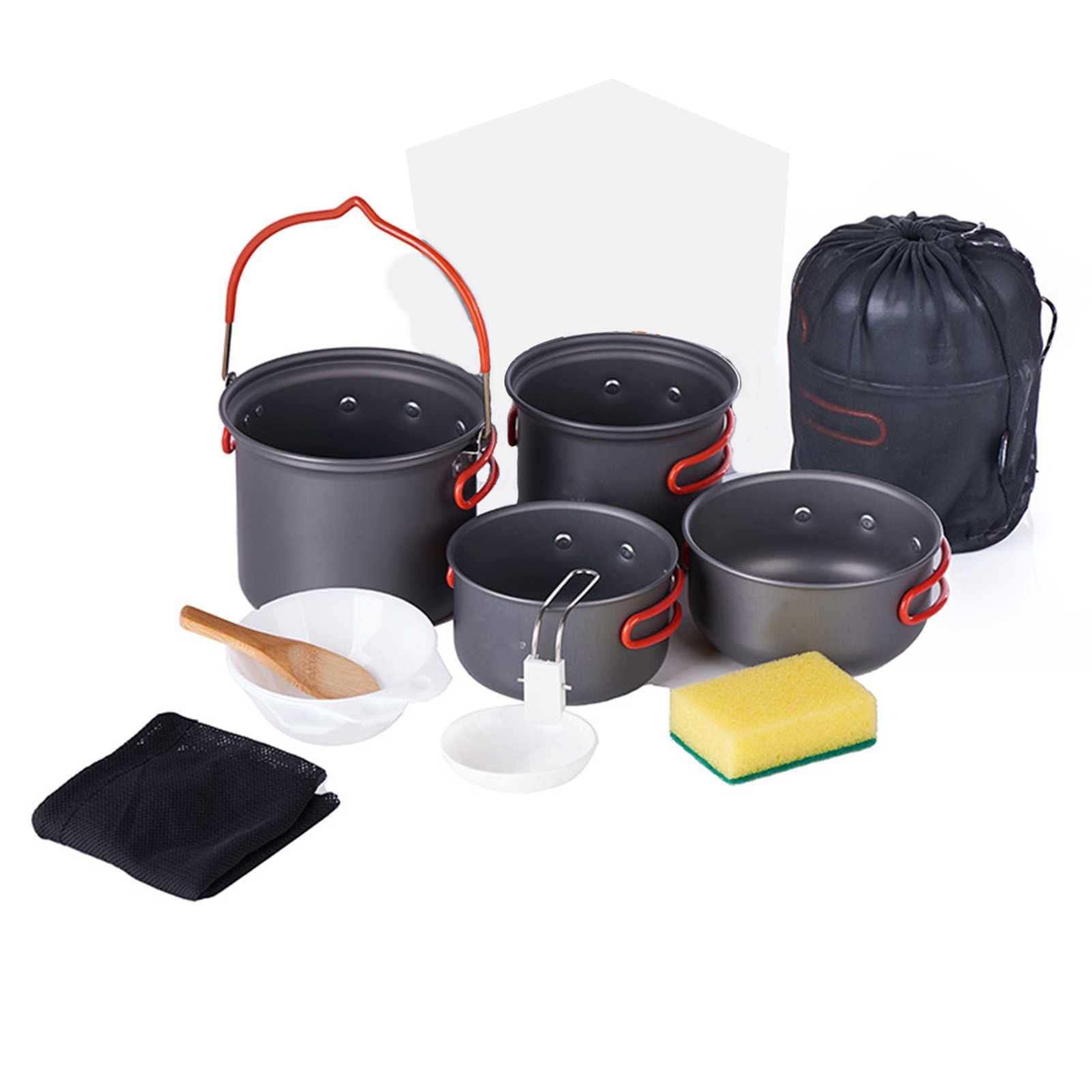 RWRAPS Set di pentole da Campeggio in Quattro Pezzi Set di padelle da Campeggio Portatili Kit di pentole da Campeggio per Esterni Escursionismo Hook Up (B 148 * 180MM) (B 148 * 180MM)