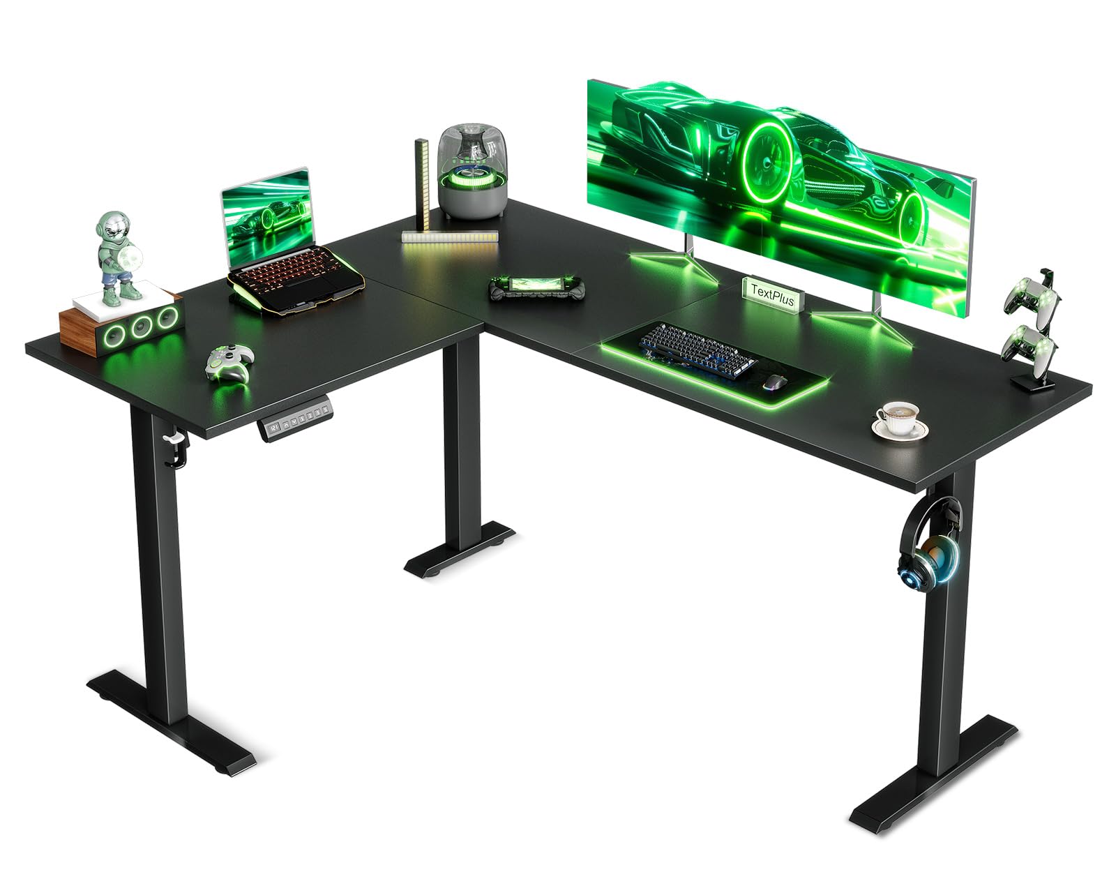 OffiGo L-förmig Höhenverstellbarer Schreibtisch Basic Module