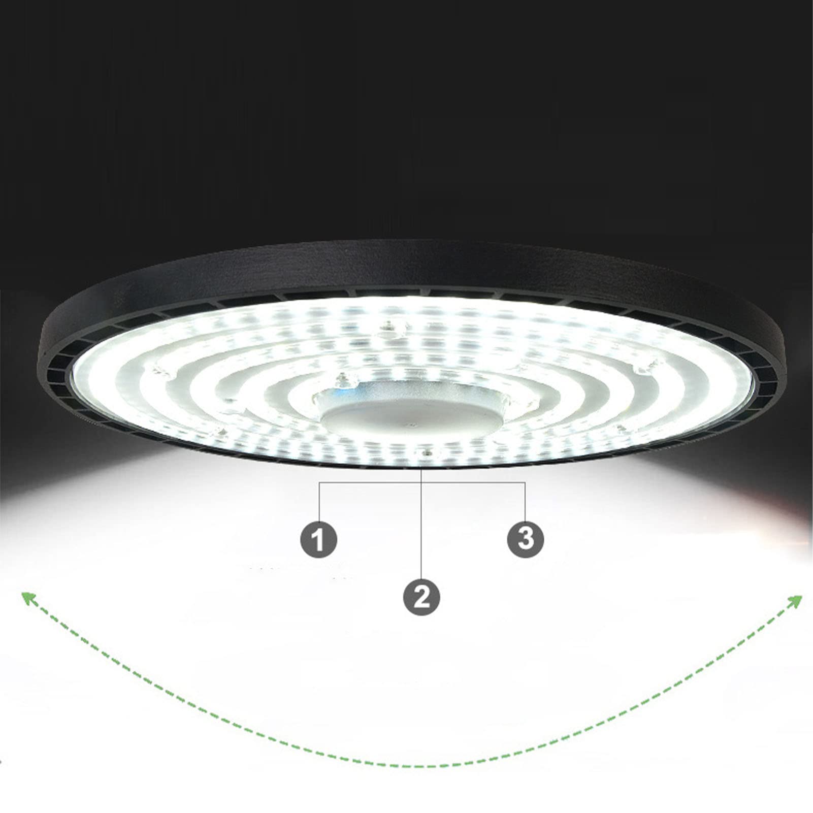 100W UFO LED Spotlight 6500K Cool White LED High Bay Light for Shop Garage Barn Warehouse — view 7