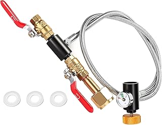 WADEO G1/2 CO2 Cylinder Refill Adapter Bottle Connector Kit with Hose Gauge for Soda Maker Filling Sodastream Tank (90CM)