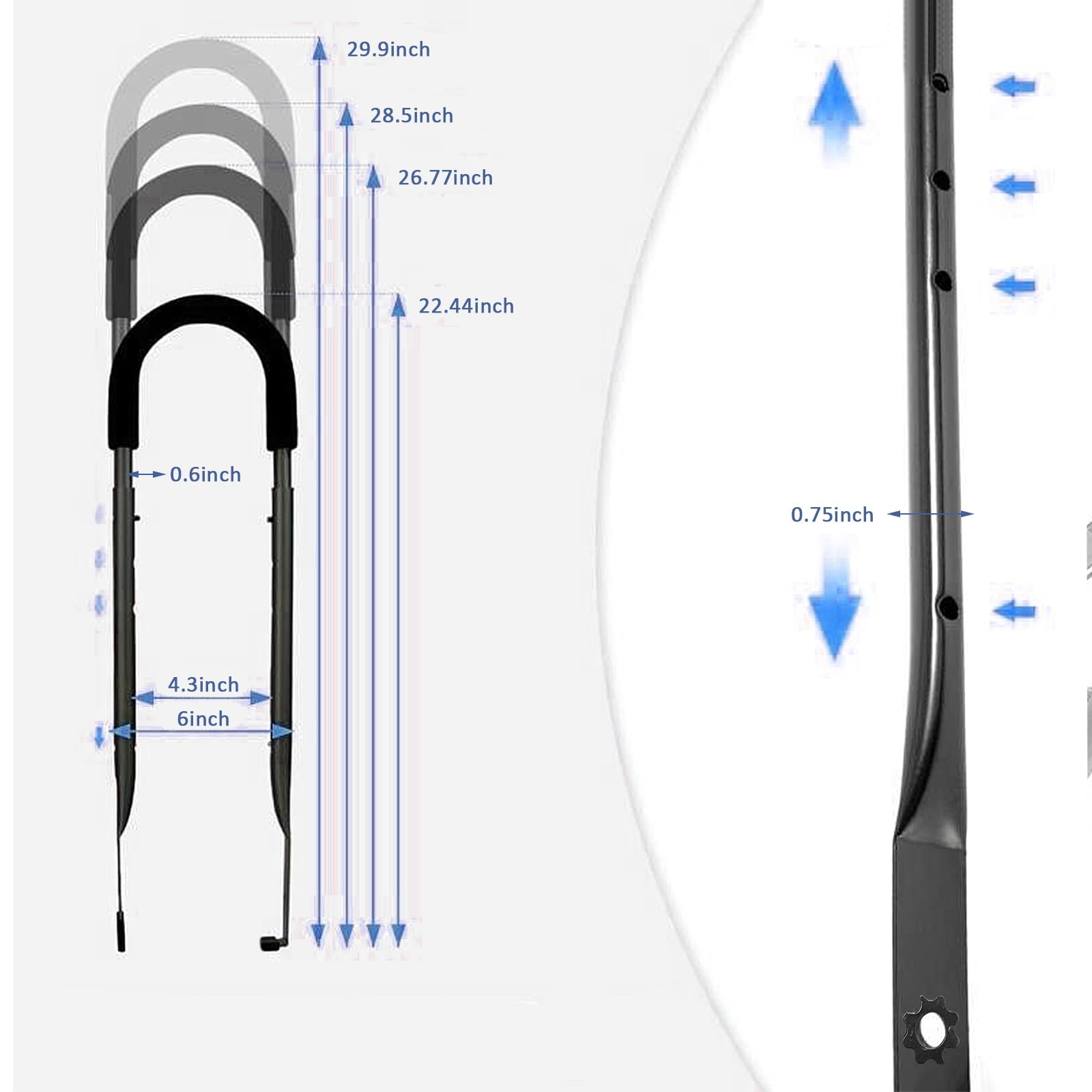 TOPROAD Children Cycling Bike Safety Trainer Handle, Bicycle Balance Push Bar, Push Stick for Enhanced Balance, Stability, Comfort and Control(Black)