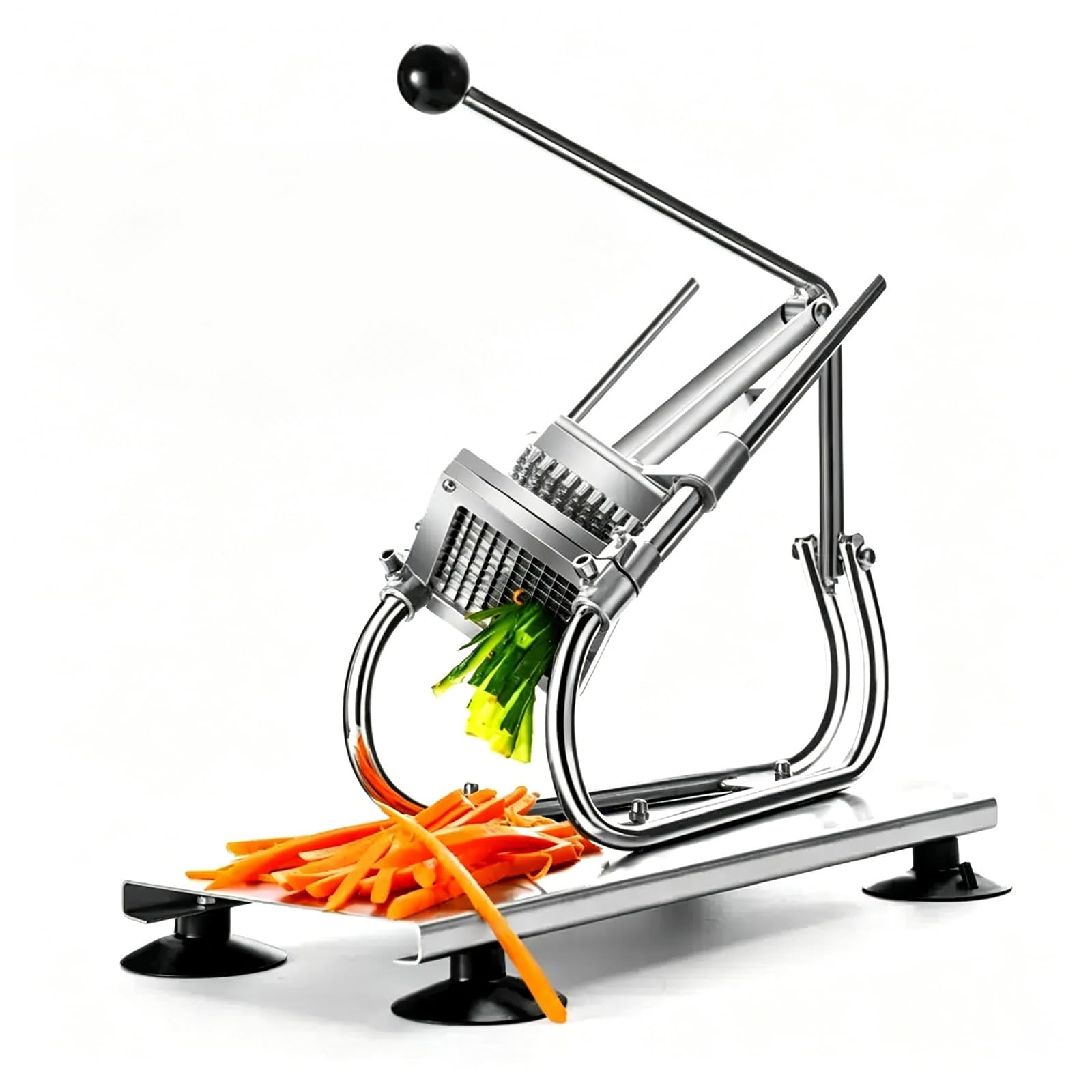Picadora De Verduras De Acero Inoxidable, Picadora Comercial De Frutas Y Verduras, Incluye 3 Cuchillas De Repuesto, Base Antideslizante, Preparación Eficiente En La Cocina, Altura Ajustable, Para
