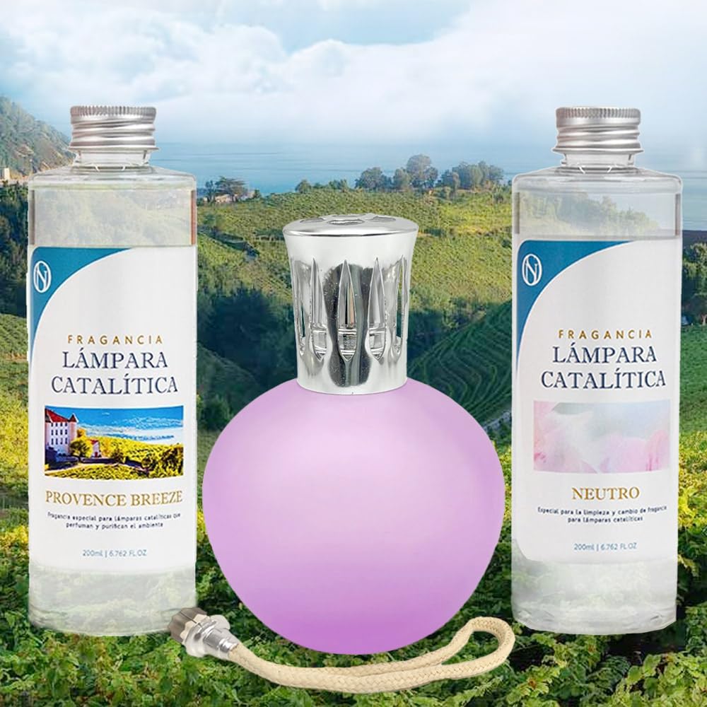 Pack Ahorro Lámpara Catalítica Fucsia Mate + Fragancia Provence Breeze (500ml) + Limpiador Neutro (200ml) + Mecha de Repuesto