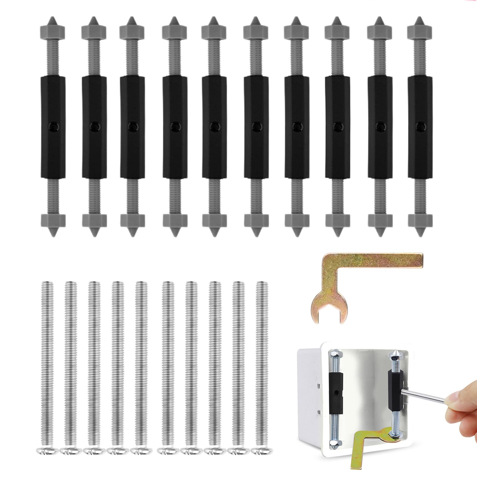 4x Schalterkasten-Reparaturwerkzeuge – Für 86x86 Mm Wandkassetten, Kunststoff Mit Stahlrahmen, Wiederverwendbar