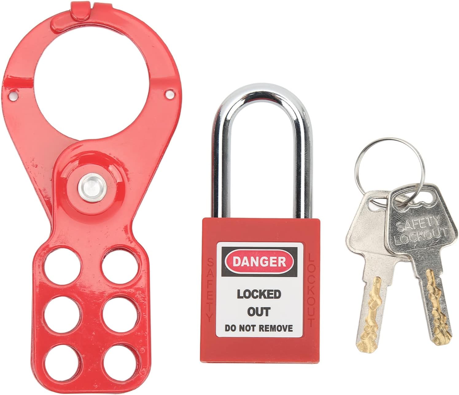 Lockout Tagout Kit, Tamper Proof 6 Hole Design Safety Hasp Lock Set for
