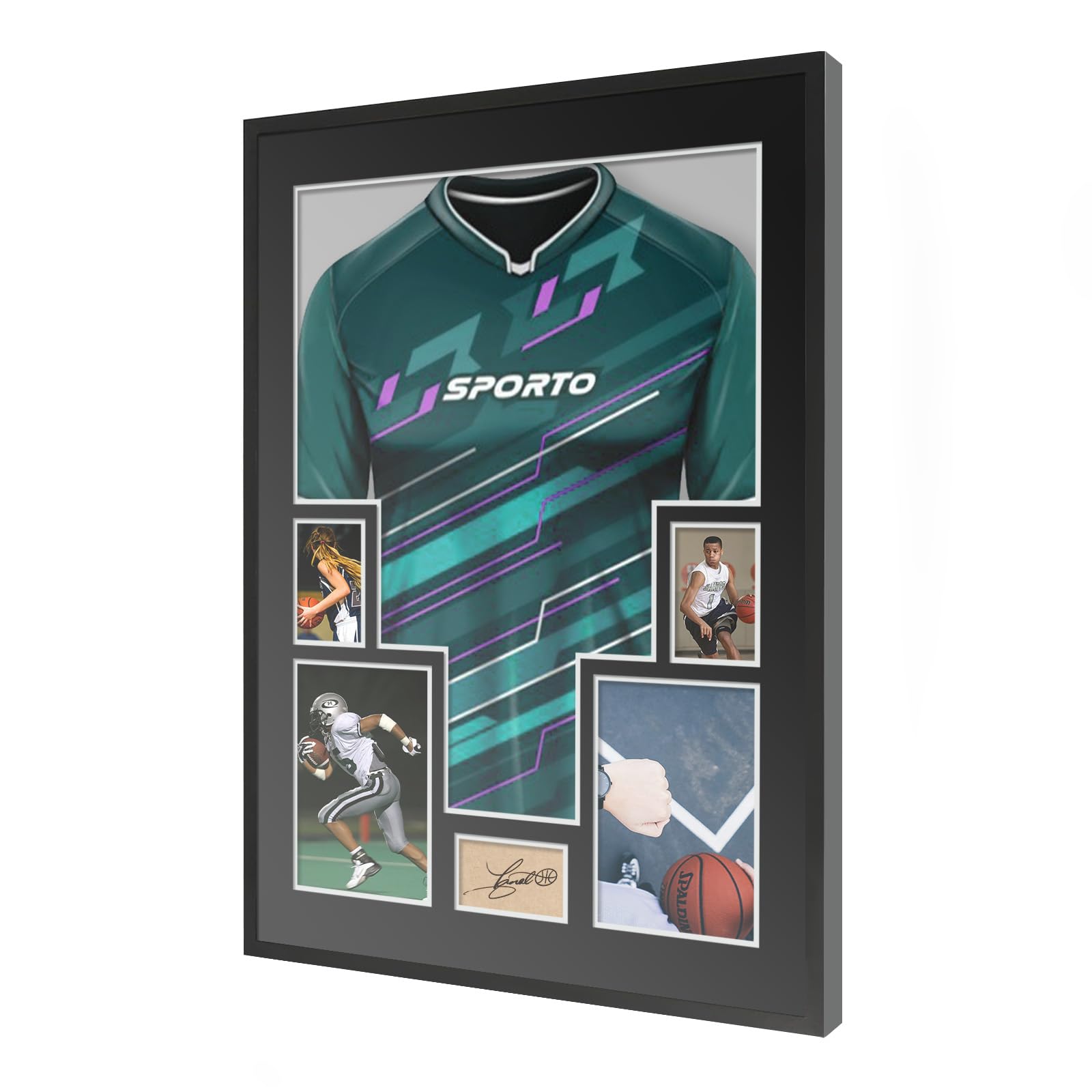 1-Pack Jersey Frame Display Case,Sport Jersey Shadow Box,Metal Jersey Frame, Mat, Backing Board, Shatterproof Acrylic Glass,Baseball Basketball Football Soccer Hockey Sport Shirt and Uniform (1 Pack)