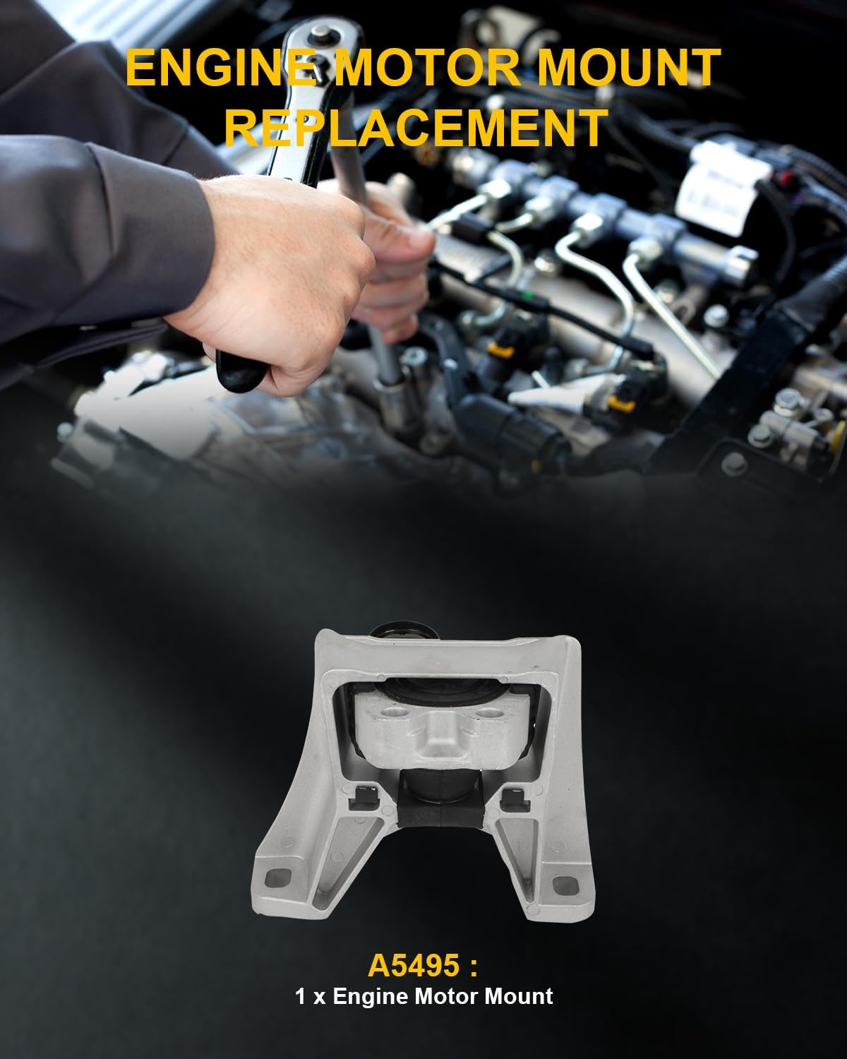 OCPTY 1PC Engine Motor Mount Compatible 2005-2011 Focus 2.0L & 2005-2007 Focus 2.3L & 2010-2013 Fransit connet 2.0L # A5495
