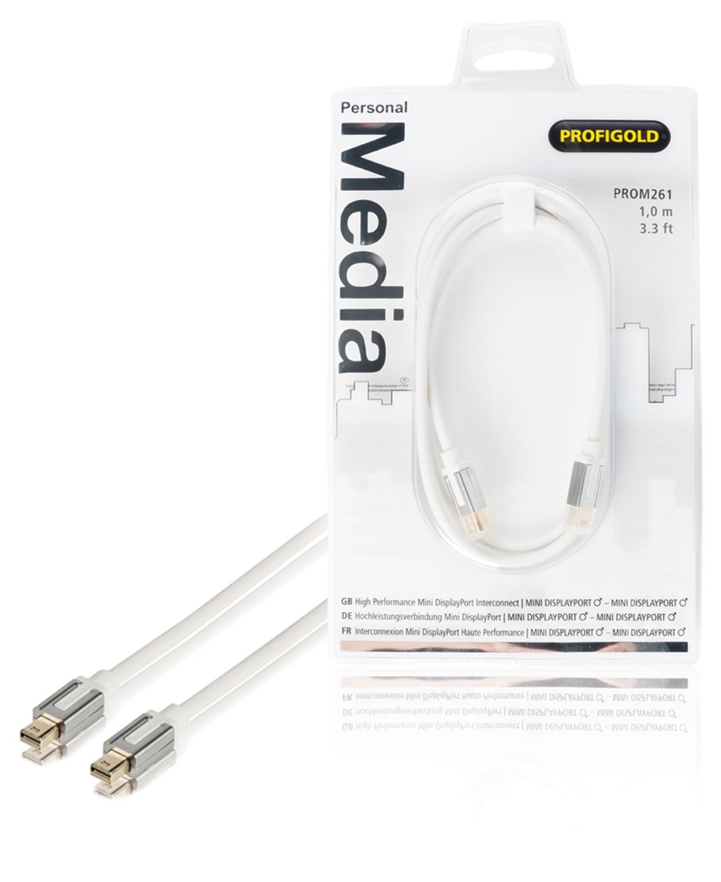 Profigold High Performance Mini DisplayPort to HDMI Male Cable (1 m) White