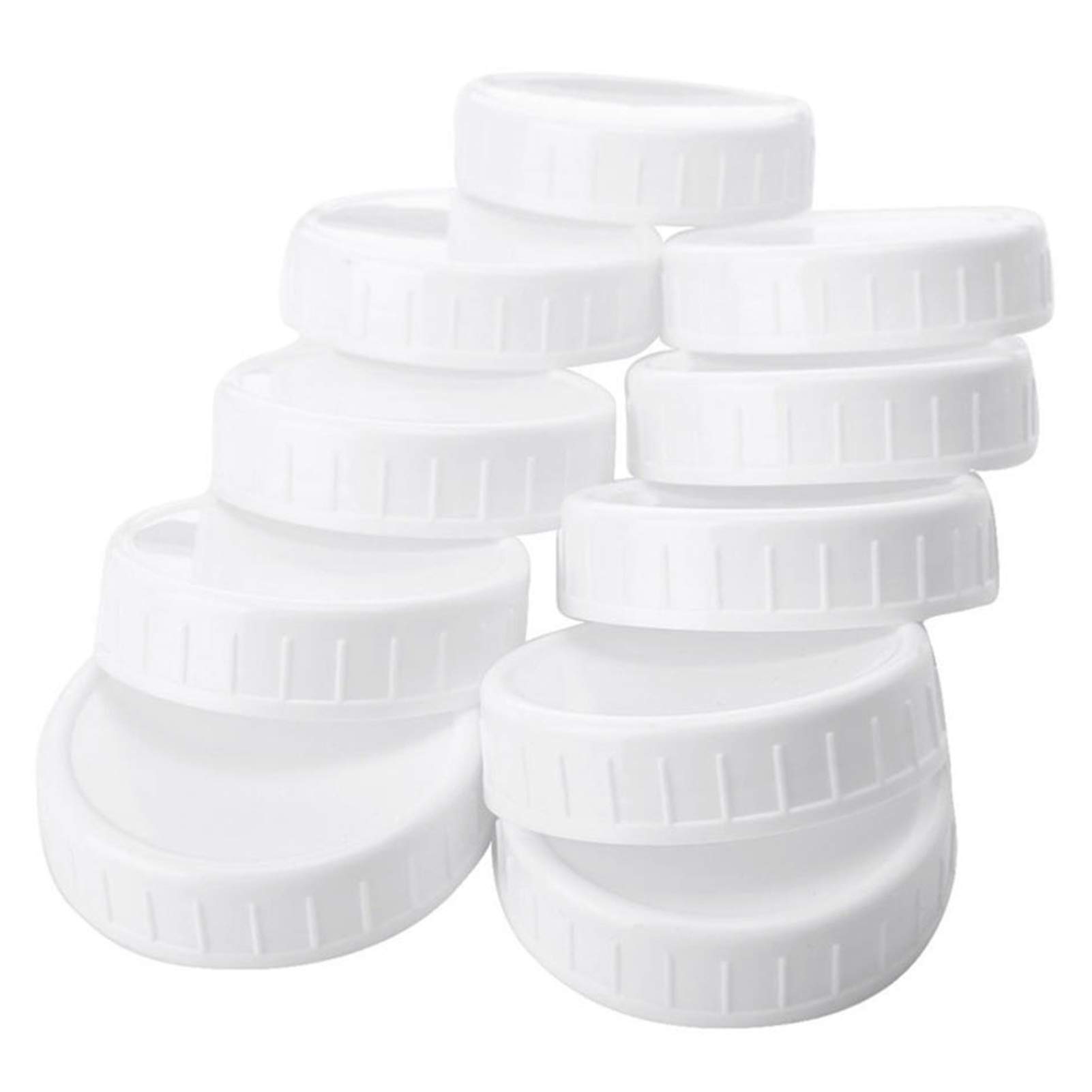 EORTA10 Pack Plastic Mason Lids Wide/Regular Mouth Jar Lids Food Storage Bottles Caps for Kitchen Canning, Jars, Large-86 MM