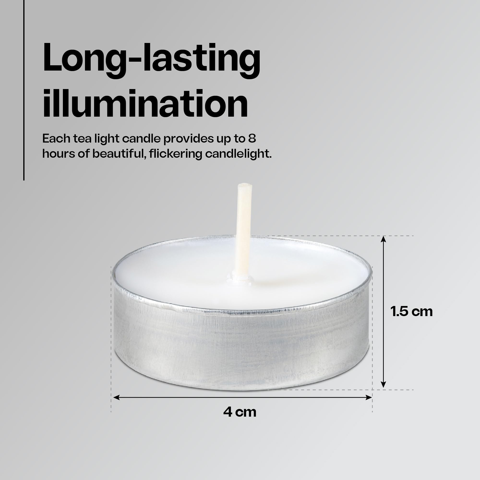 8 Hours Tealight Candles, 50 Pack Long Burning Candlelight, White, Pack of 50 - Image 4