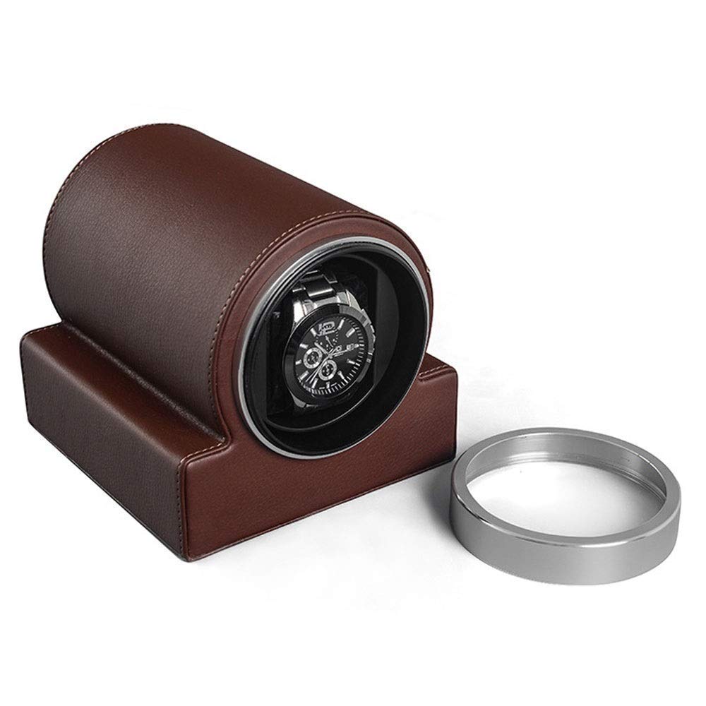 Bobinadora de Reloj, bobinadora automática de Reloj mecánico, Caja de Almacenamiento de Reloj de Mesa única de Gama Alta, agitador de Reloj de Cuero PU