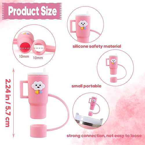 Miniatura 3 de 3 tapas de pajita, cubierta de popote Stanley de 0.4 pulgadas0.394 in, cubiertas de paja Stanley reutilizables, protector de popote Stanley,