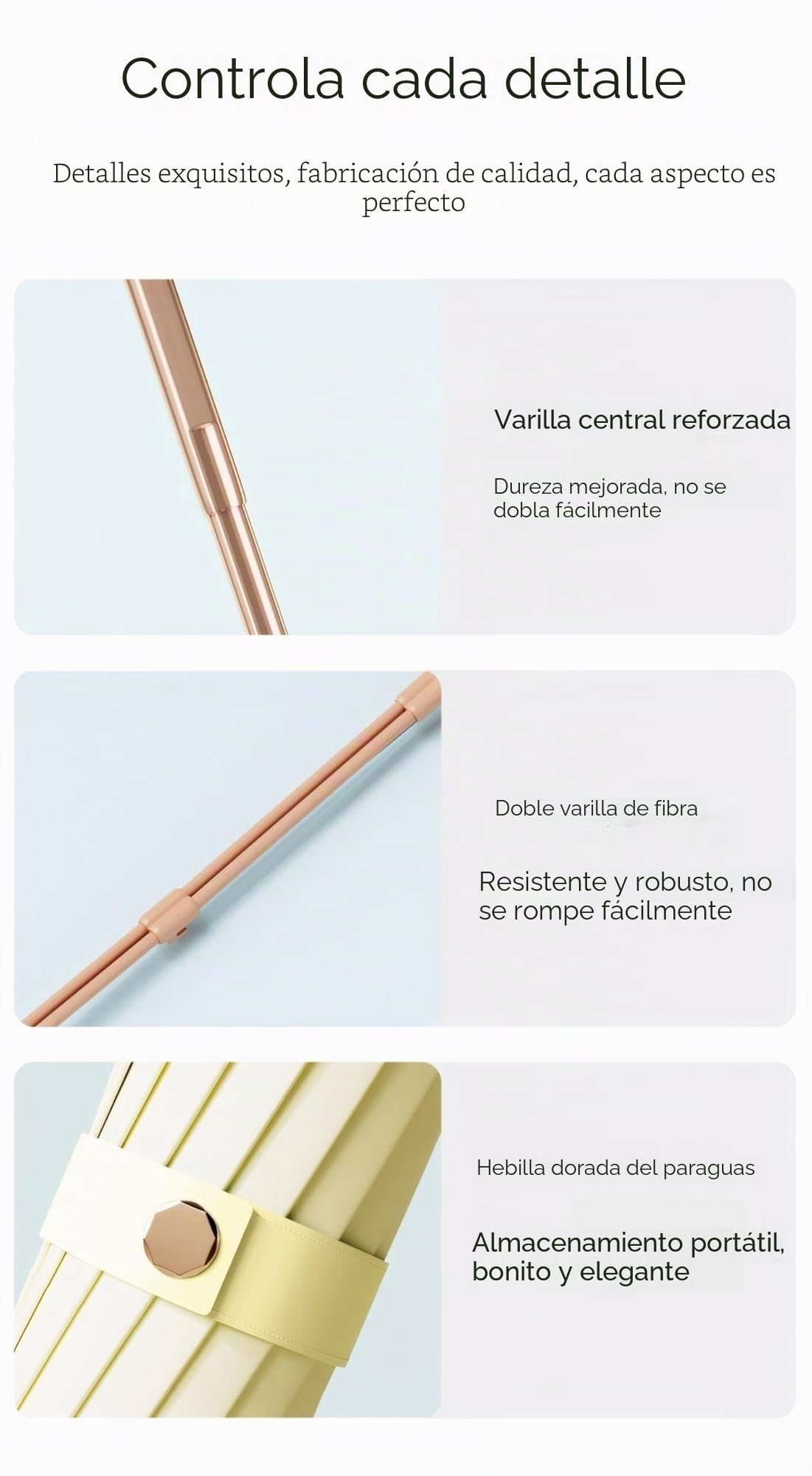 Paraguas Retro UPF50+ Protección UV Grande 102cm / 40pulgadas para 2 personas Actualización Fibra de vidrio de doble hueso engrosada 16 costillas Sombrilla impermeable resistente al viento