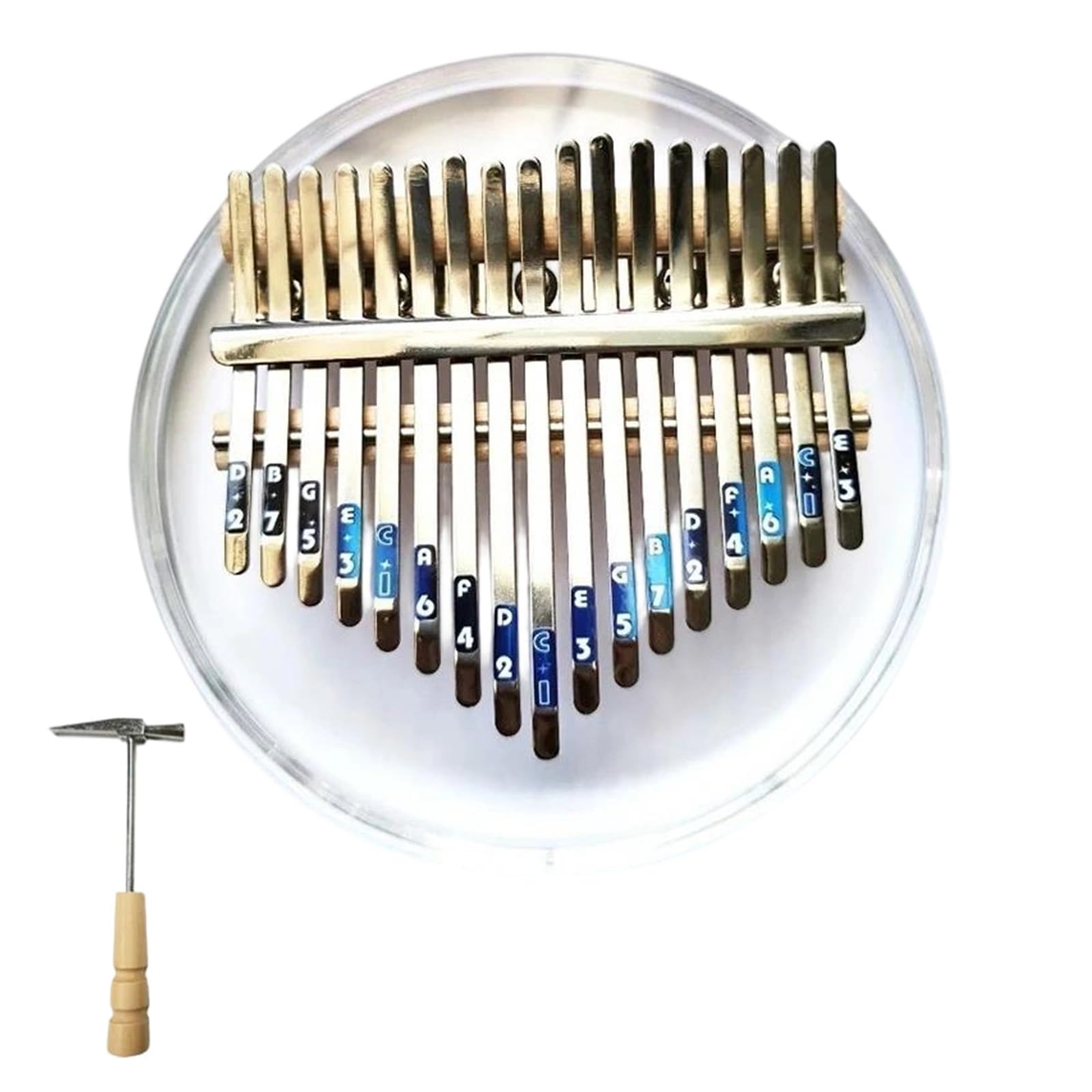 Kalimba Transparente De 17 Teclas Placa Acrílica Instrumento Profesional Portátil Para Adultos