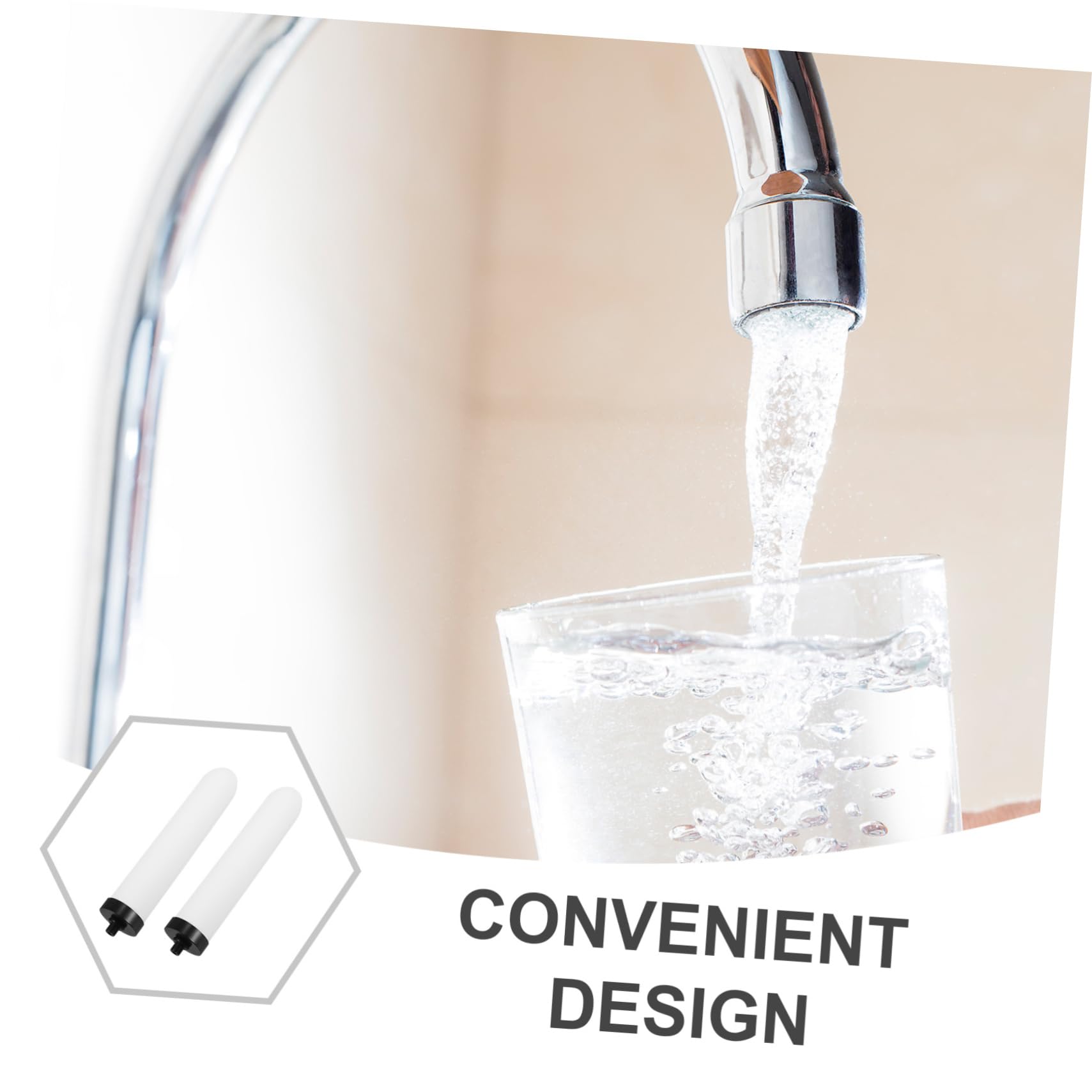 DOITOOL Filtros de Agua de Cerámica Repuesto Sistema de Filtración Práctico para Encimera, Elemento Filtrante de Alta Eficiencia para Agua Potable, 2 Unidades para Uso Doméstico